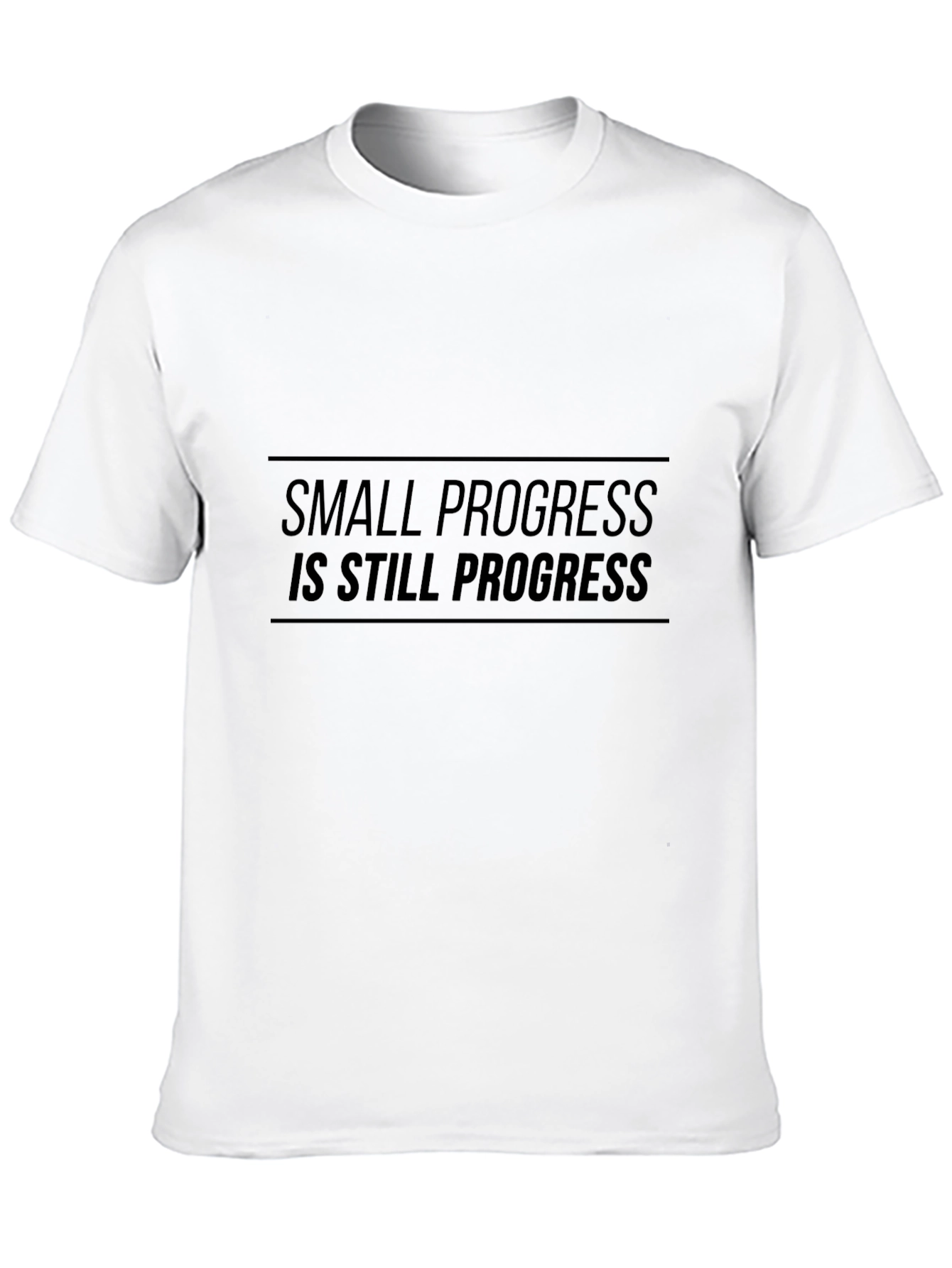 Motivational Small Progress Black T-Shirt