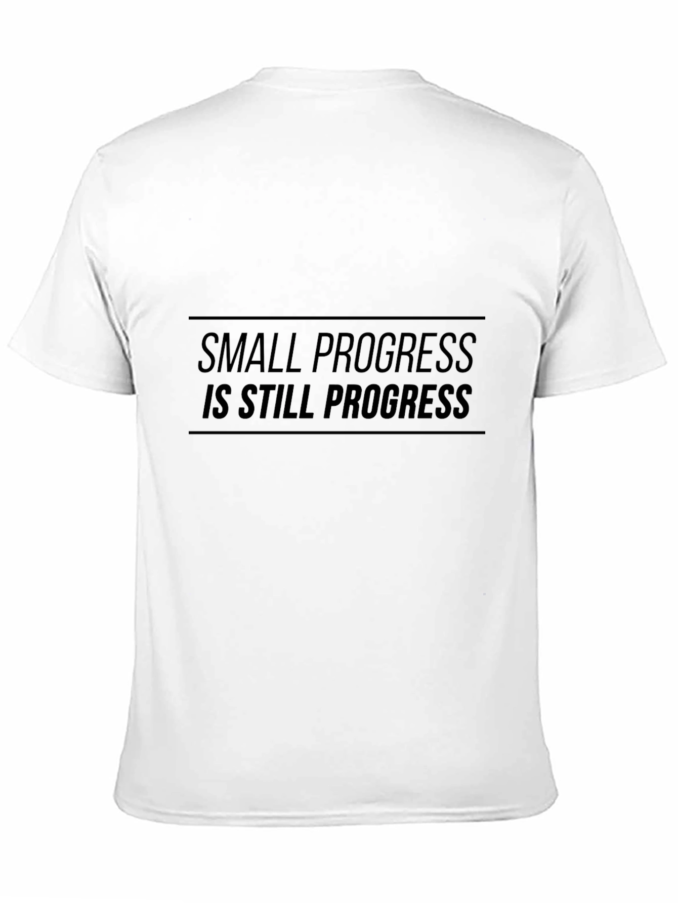 Motivational Small Progress Black T-Shirt