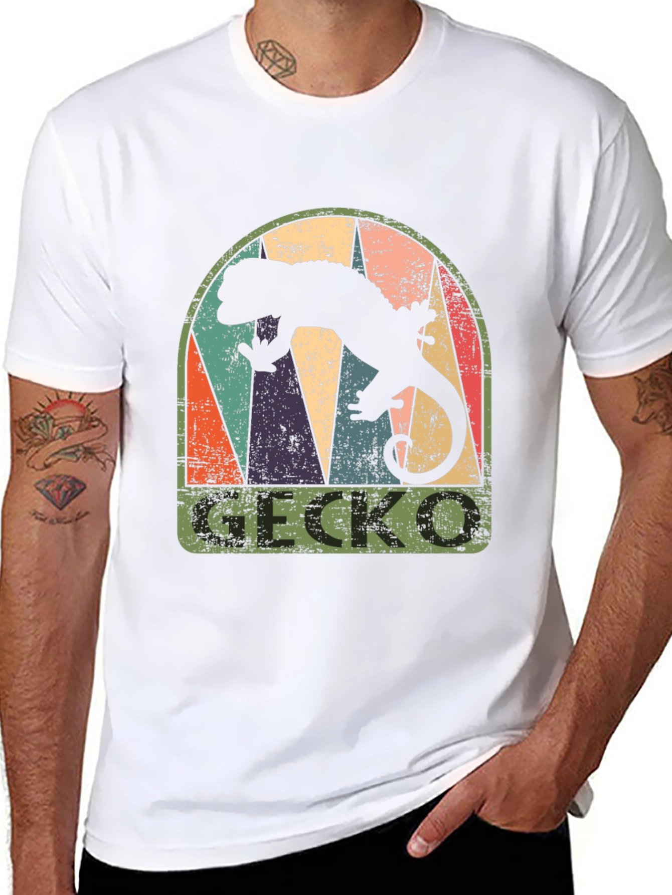 Retro Gecko Graphic T-Shirt - Cool Reptile Tee