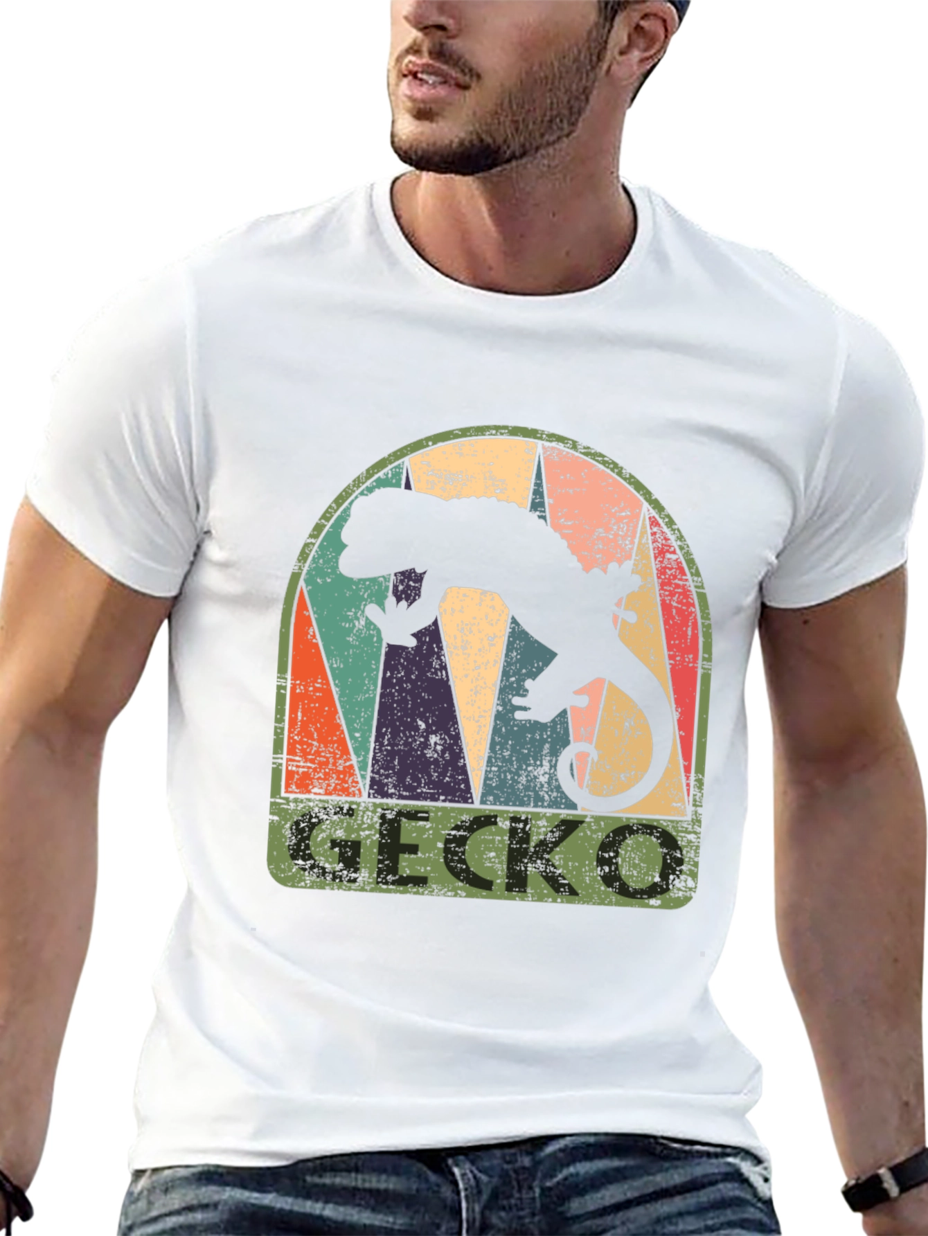 Retro Gecko Graphic T-Shirt - Cool Reptile Tee