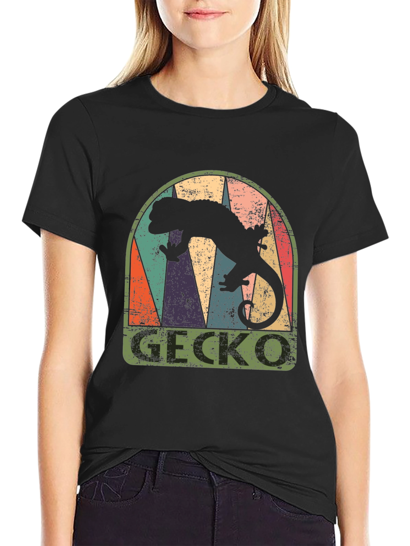 Retro Gecko Graphic T-Shirt - Cool Reptile Tee