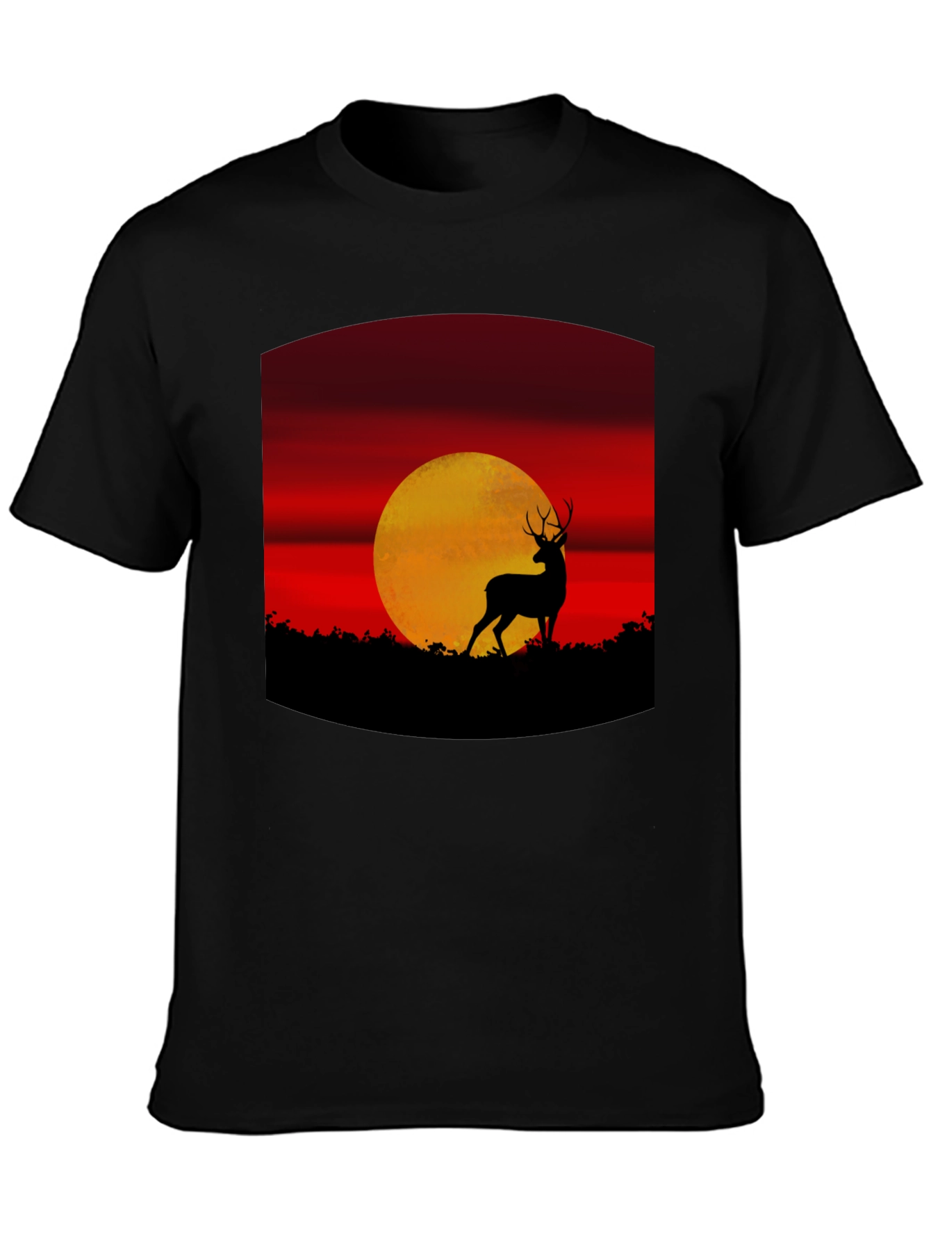 Deer Sunset Graphic Tee - Nature Inspired T-Shirt