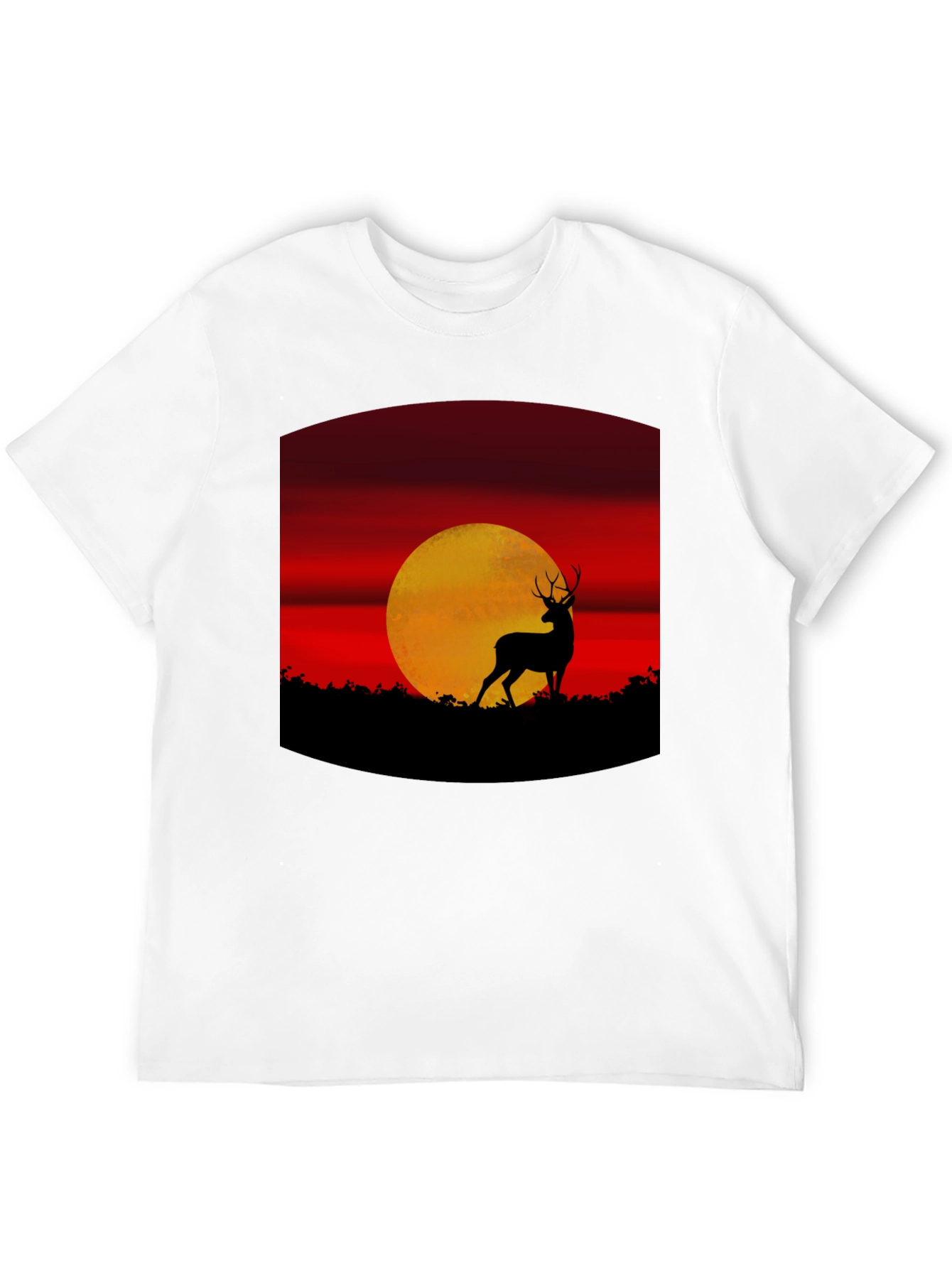 Deer Sunset Graphic Tee - Nature Inspired T-Shirt