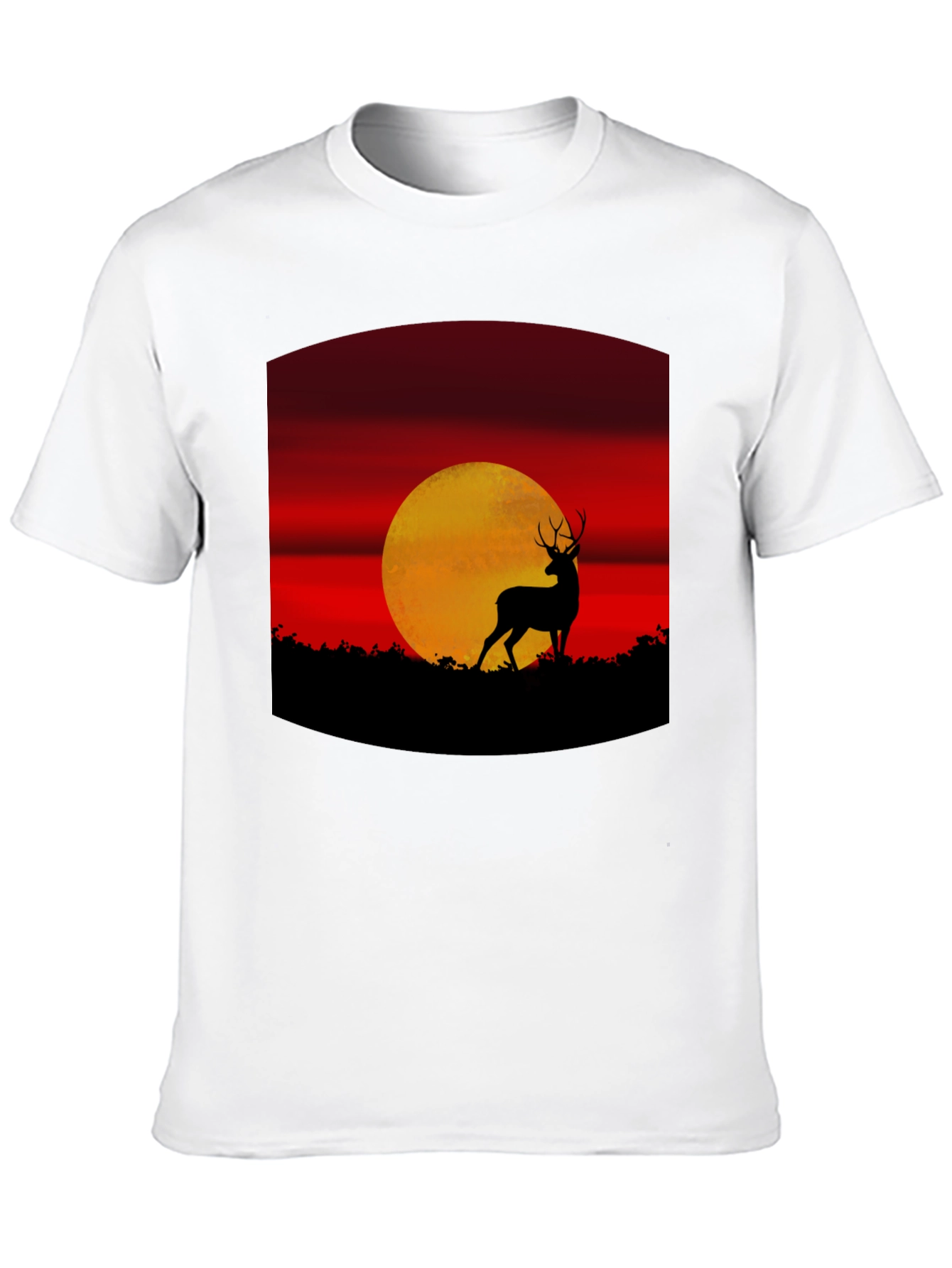 Deer Sunset Graphic Tee - Nature Inspired T-Shirt