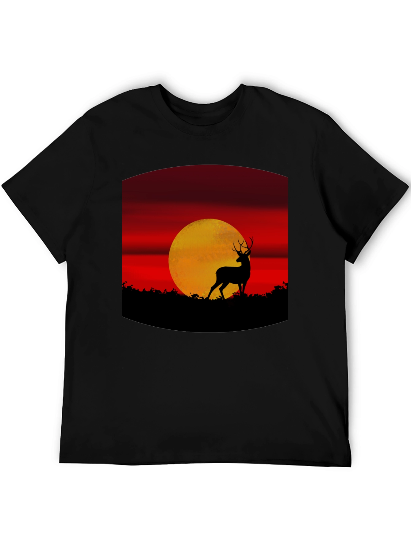 Deer Sunset Graphic Tee - Nature Inspired T-Shirt