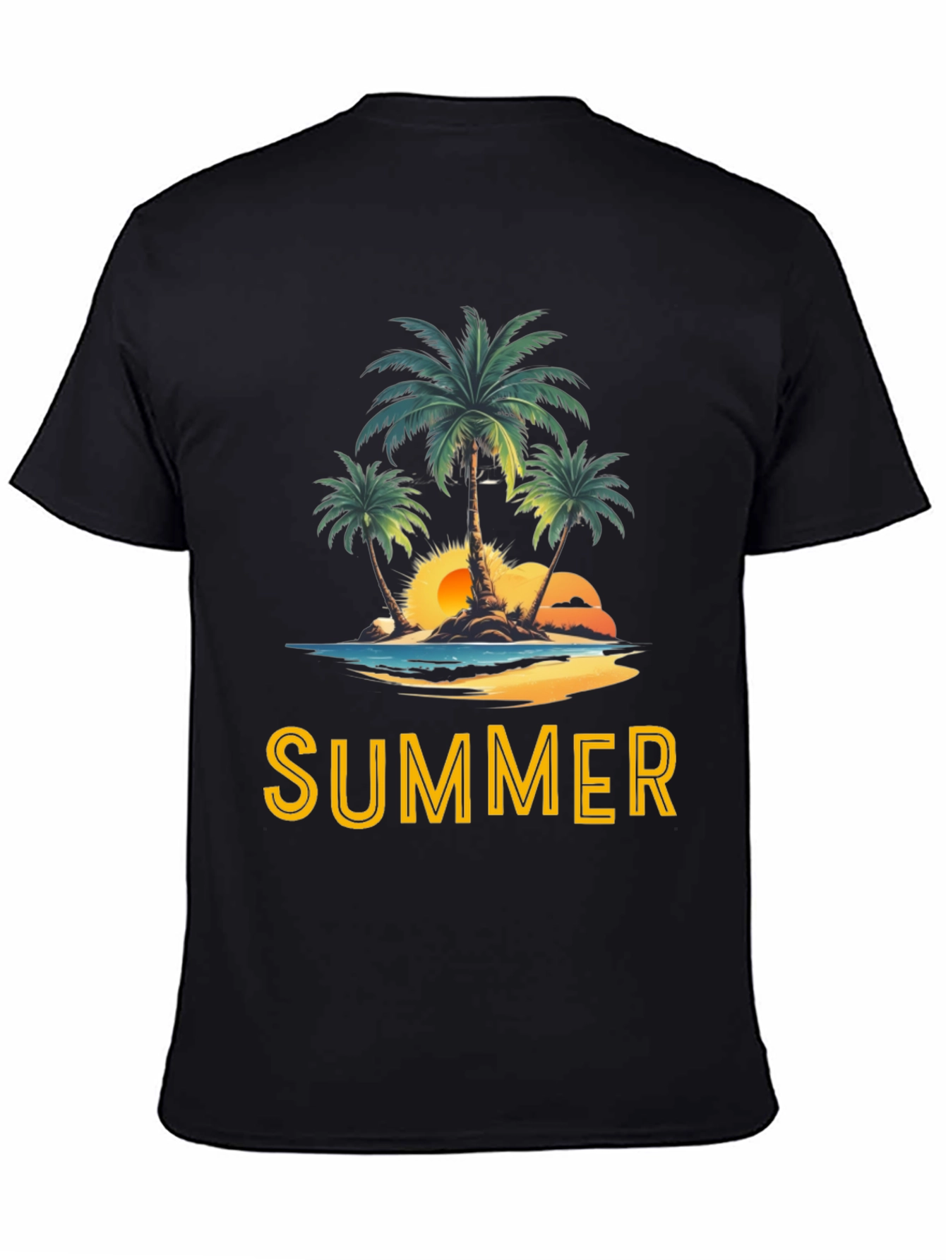 Summer Beach Palm Tree Graphic T-Shirt
