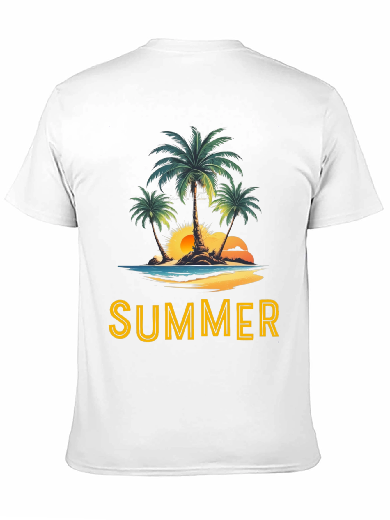 Summer Beach Palm Tree Graphic T-Shirt