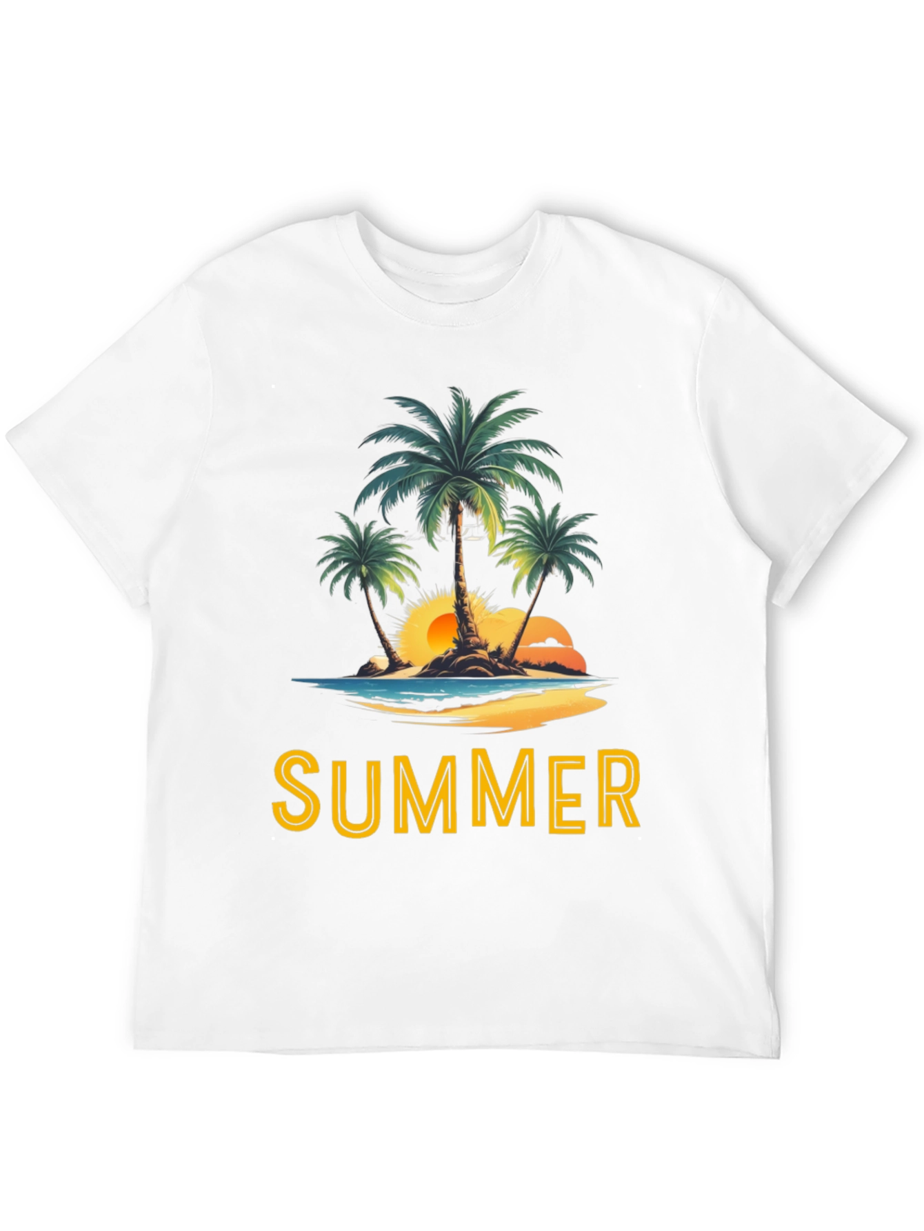 Summer Beach Palm Tree Graphic T-Shirt