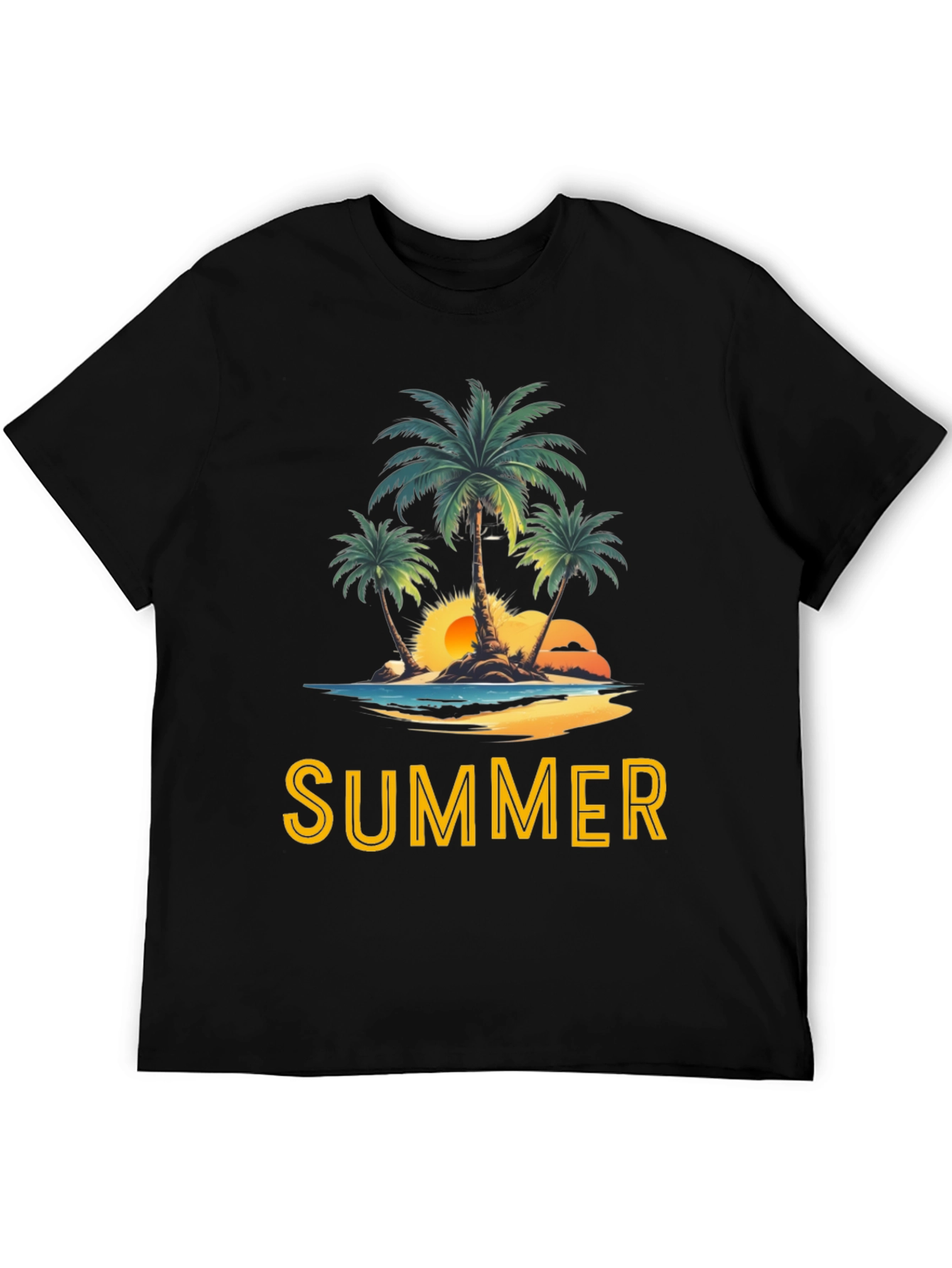 Summer Beach Palm Tree Graphic T-Shirt