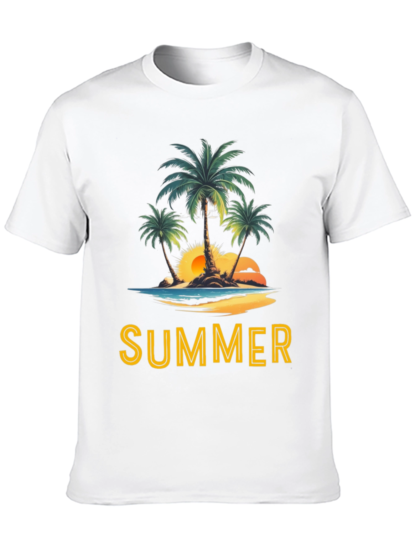 Summer Beach Palm Tree Graphic T-Shirt