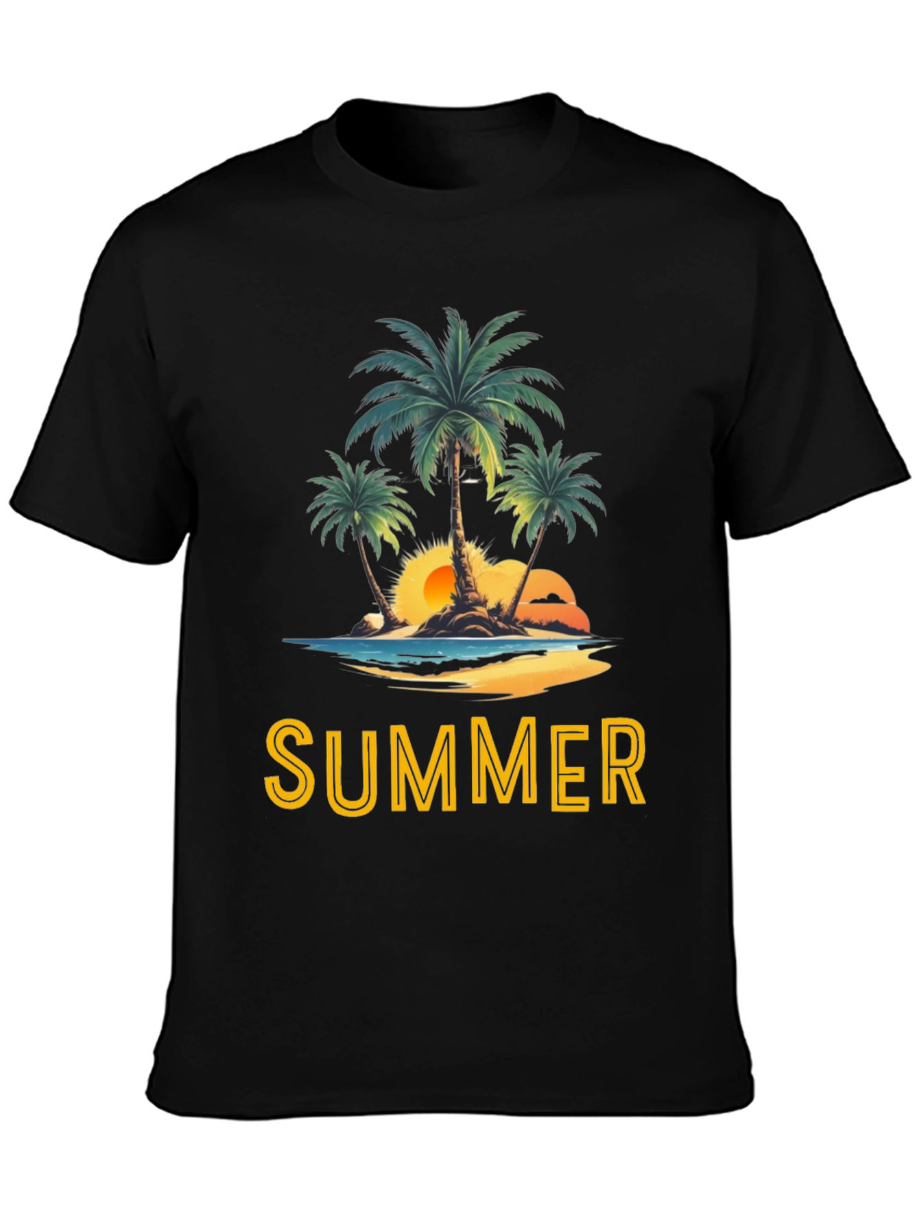 Summer Beach Palm Tree Graphic T-Shirt