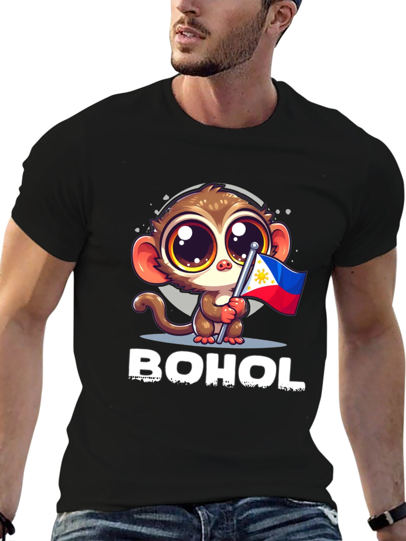 Bohol Tarsier Philippines Flag Graphic Tee