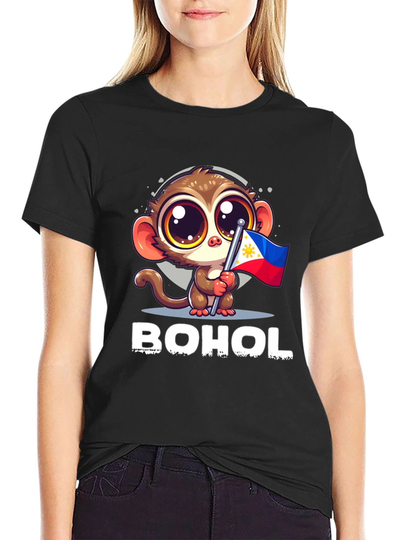 Bohol Tarsier Philippines Flag Graphic Tee