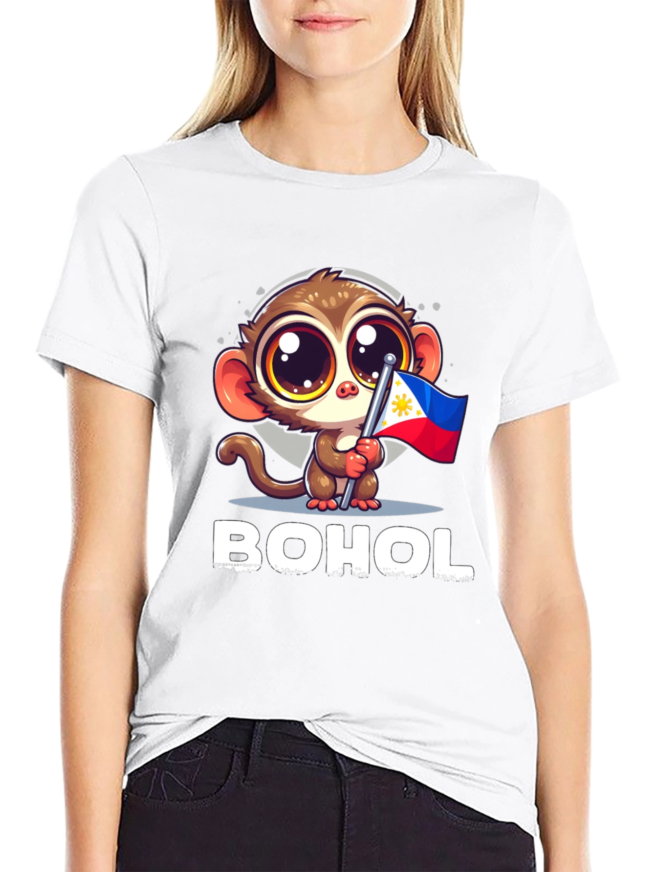 Bohol Tarsier Philippines Flag Graphic Tee