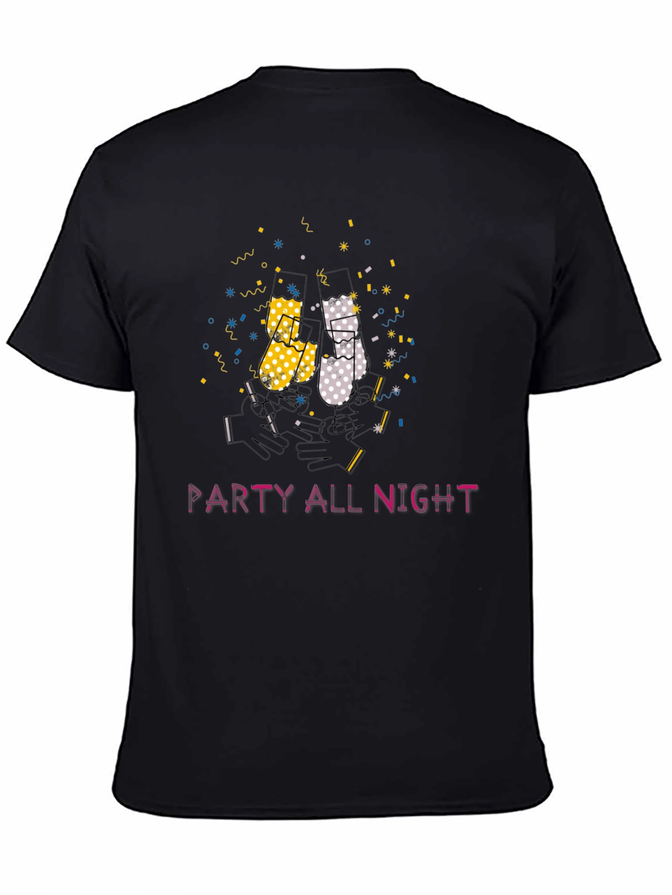 Party All Night Graphic Tee - Black