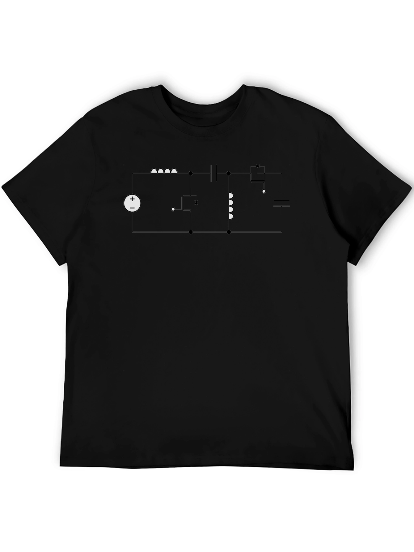 Circuit Design Graphic Tee - Black Cotton T-Shirt