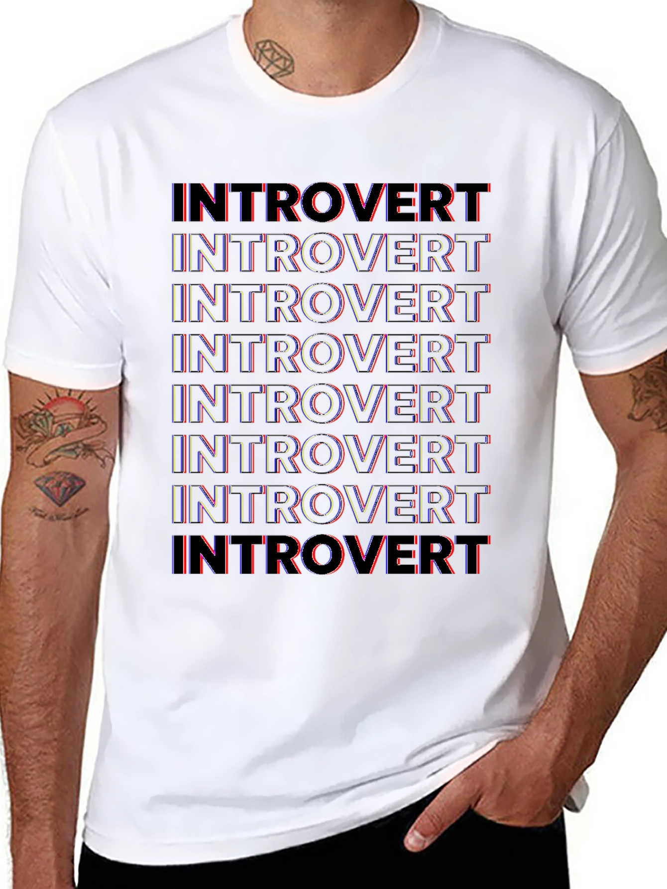 Introvert Graphic Print Crew Neck T-Shirt