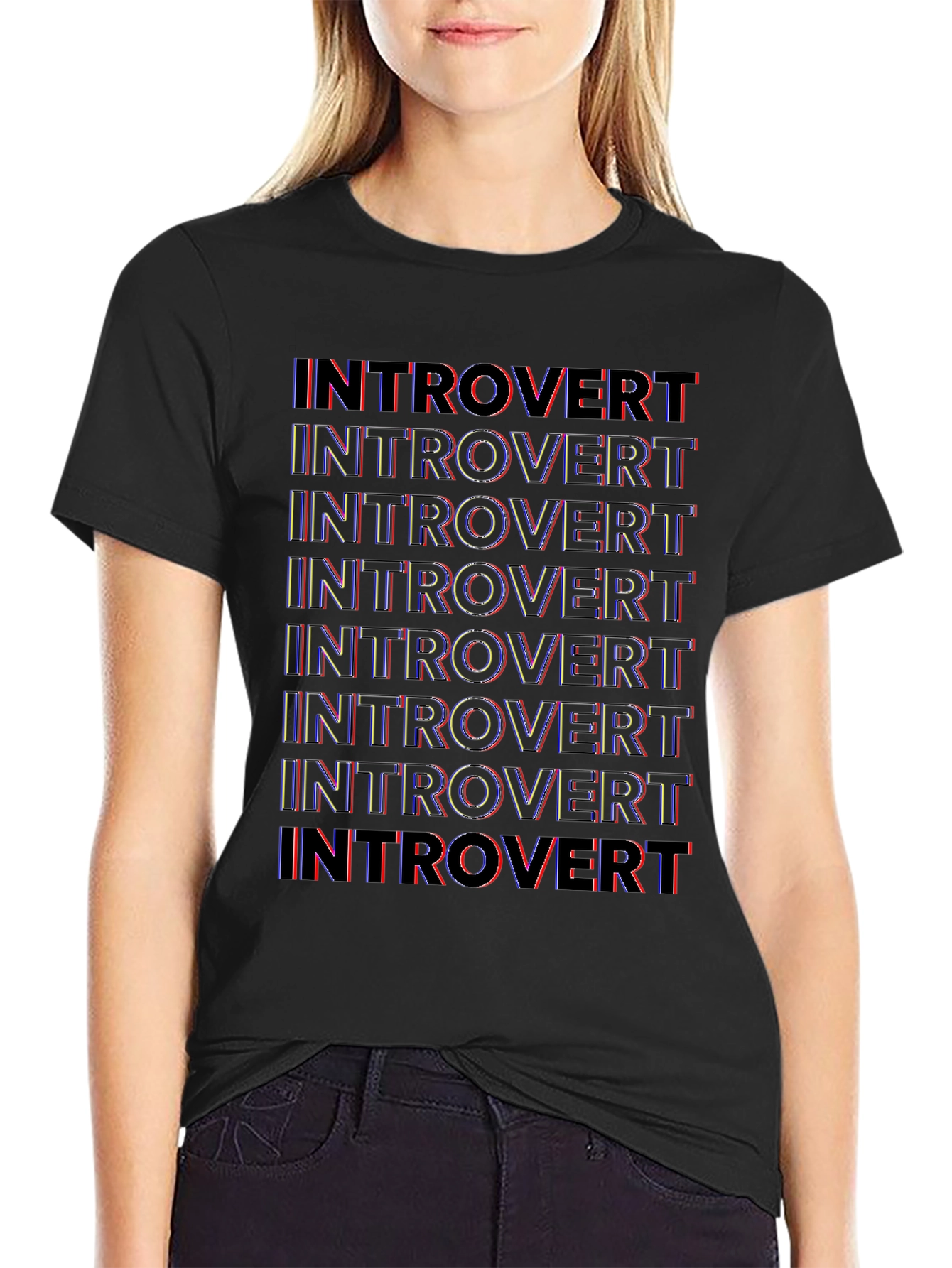 Introvert Graphic Print Crew Neck T-Shirt