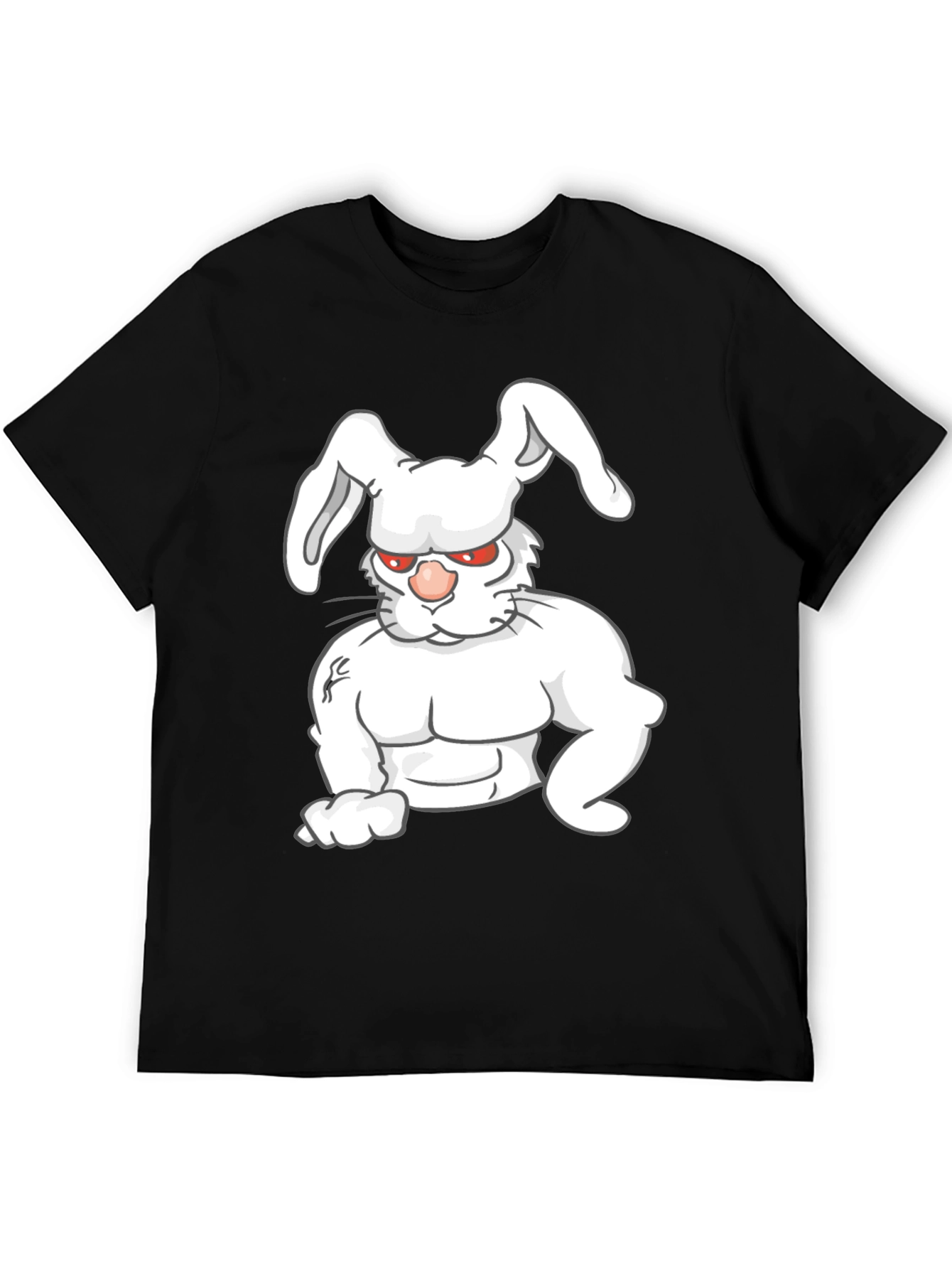 Buff Bunny Graphic Tee - Black Cotton Shirt