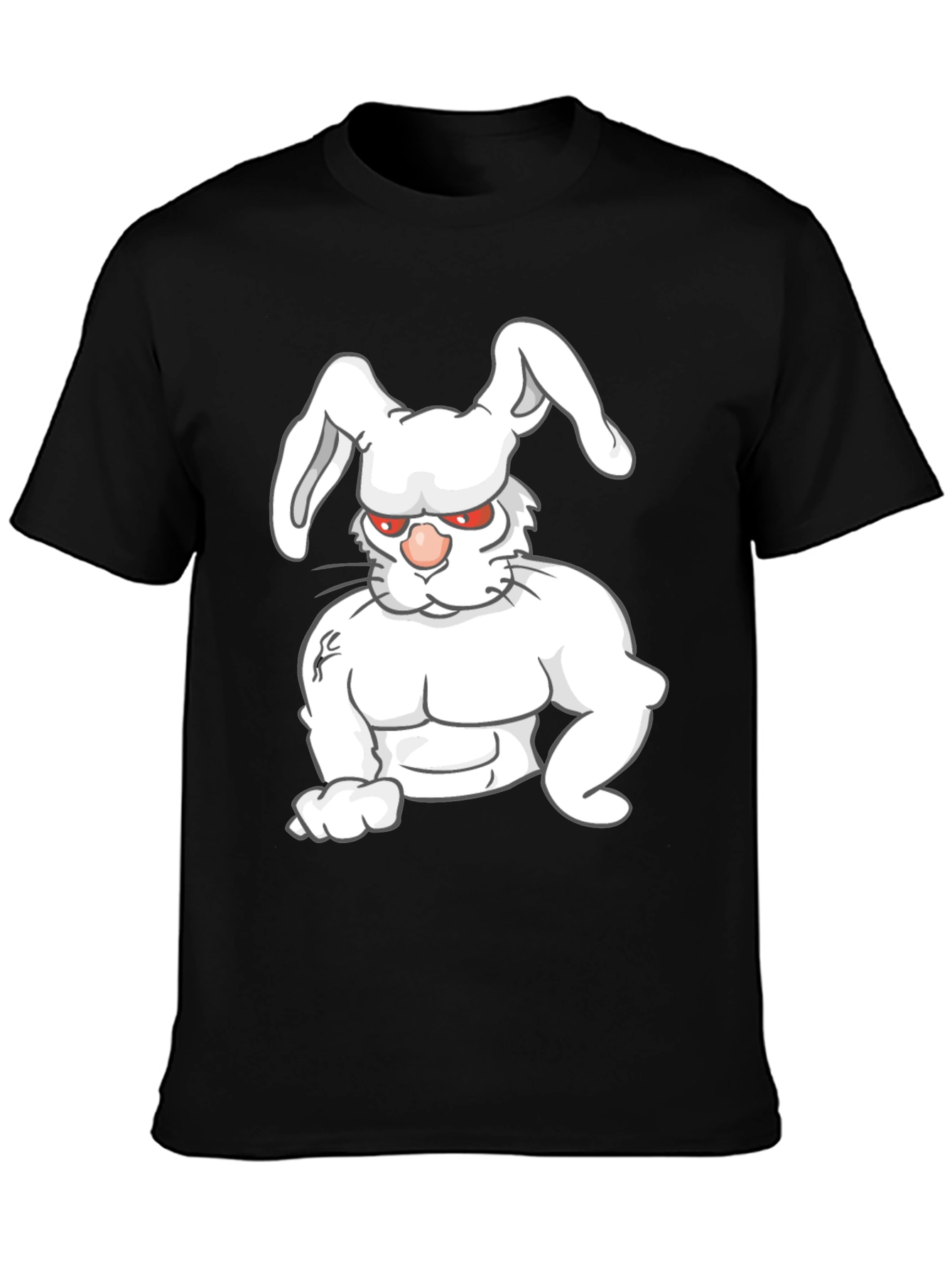 Buff Bunny Graphic Tee - Black Cotton Shirt