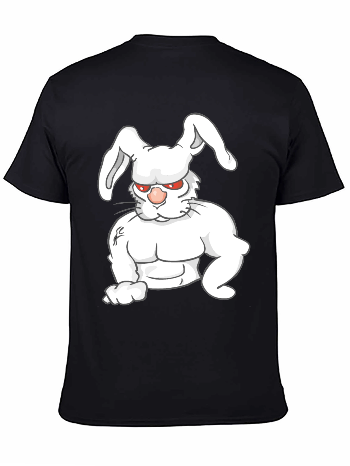 Buff Bunny Graphic Tee - Black Cotton Shirt