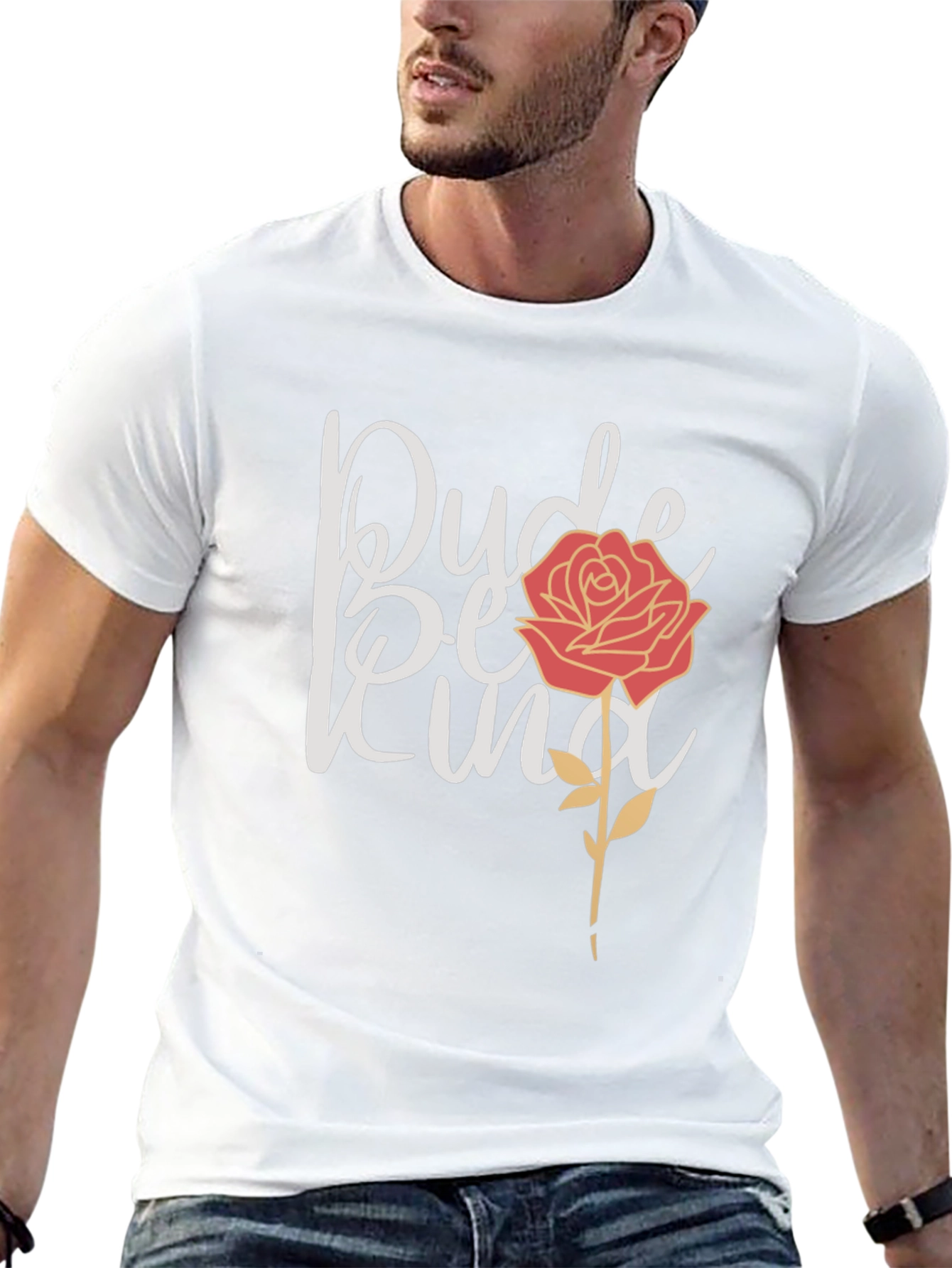 Dude Be Kind Rose Graphic Tee - Black