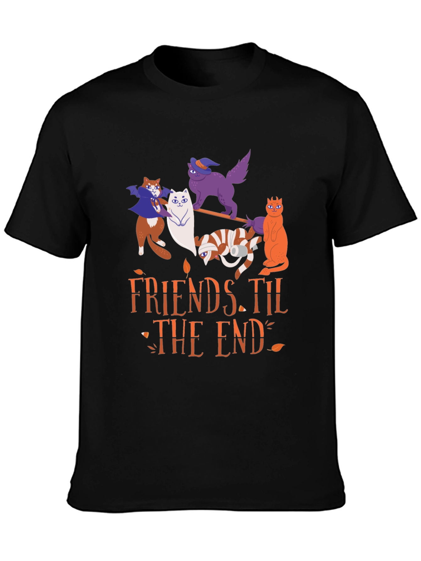 Halloween Cats Friends Til The End T-Shirt