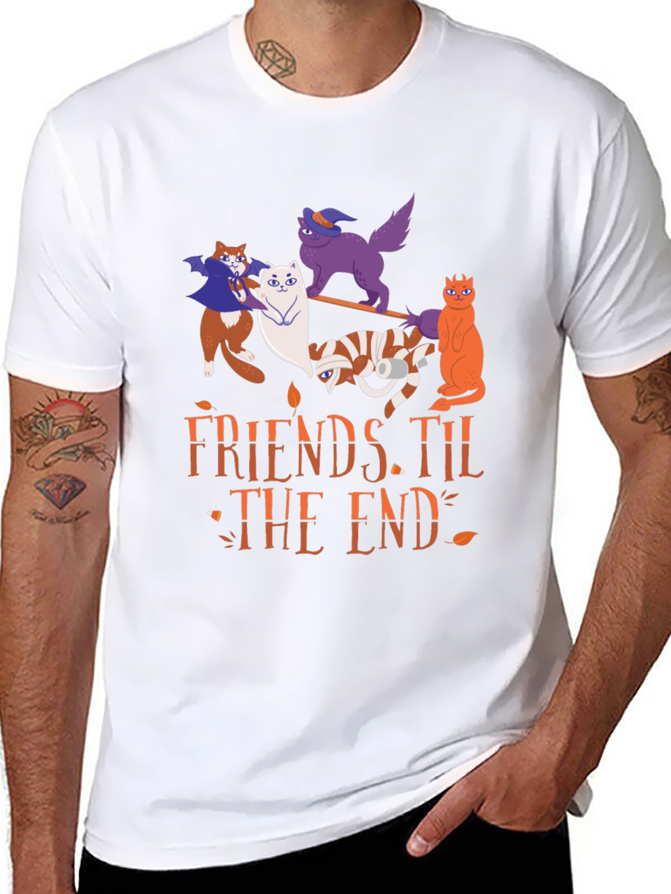 Halloween Cats Friends Til The End T-Shirt