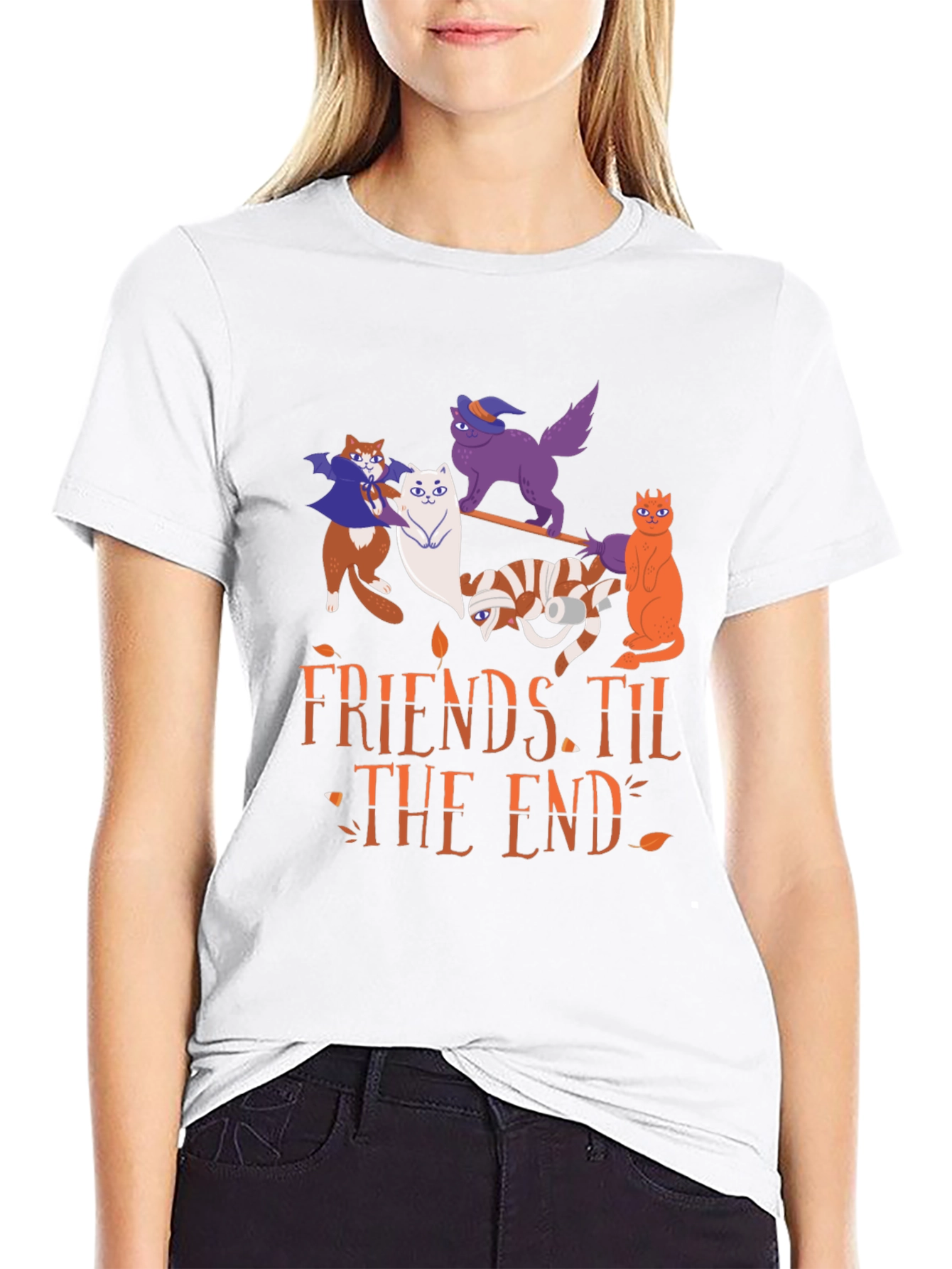 Halloween Cats Friends Til The End T-Shirt