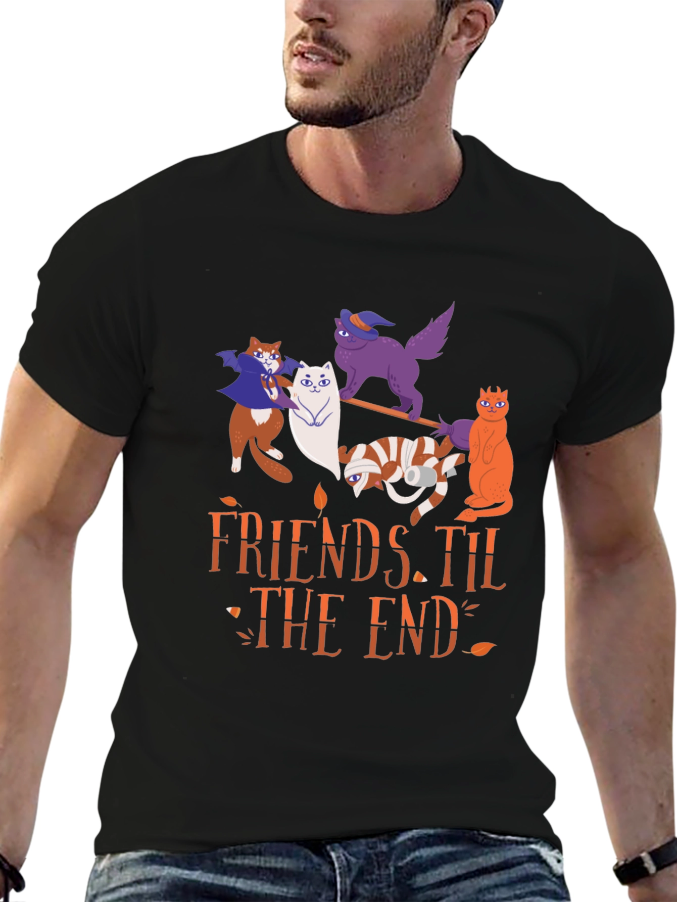 Halloween Cats Friends Til The End T-Shirt