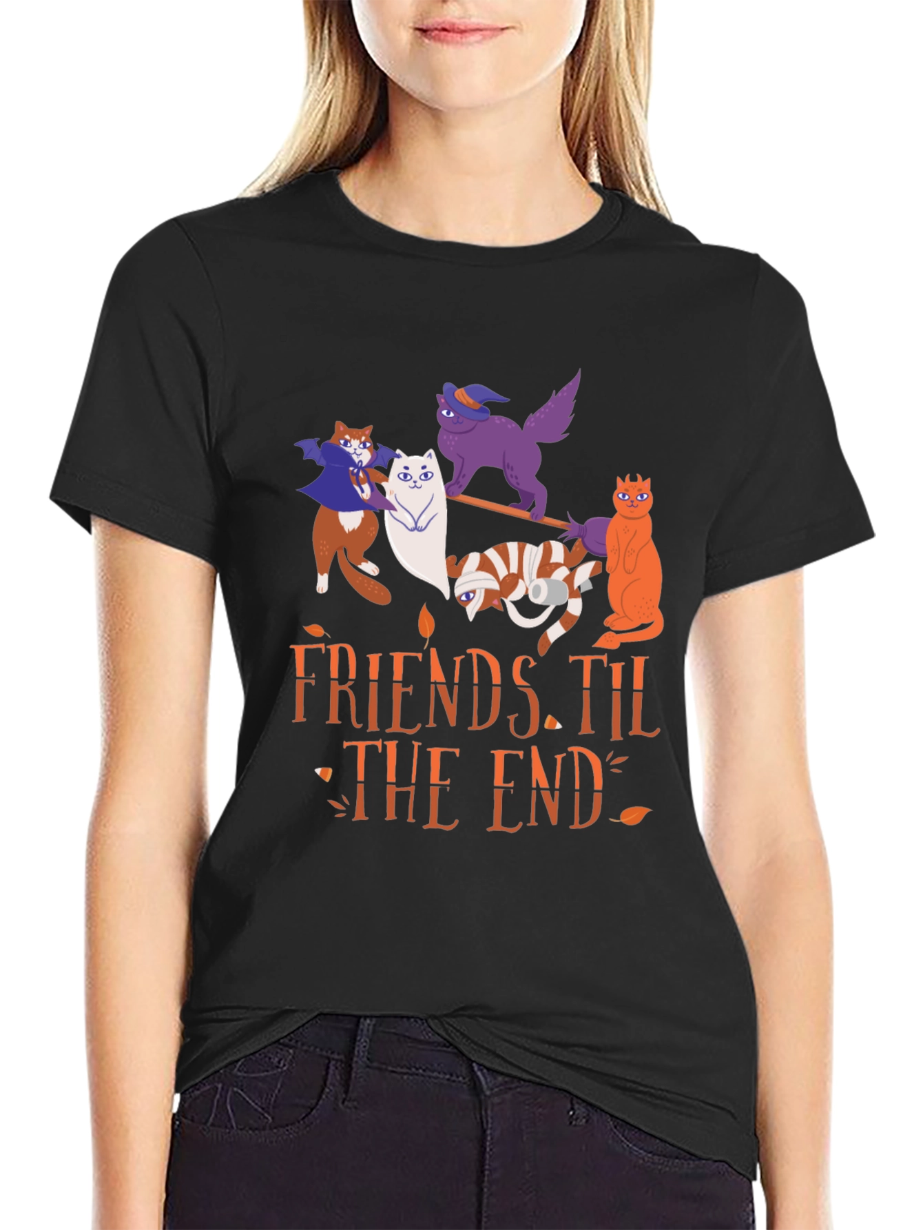 Halloween Cats Friends Til The End T-Shirt