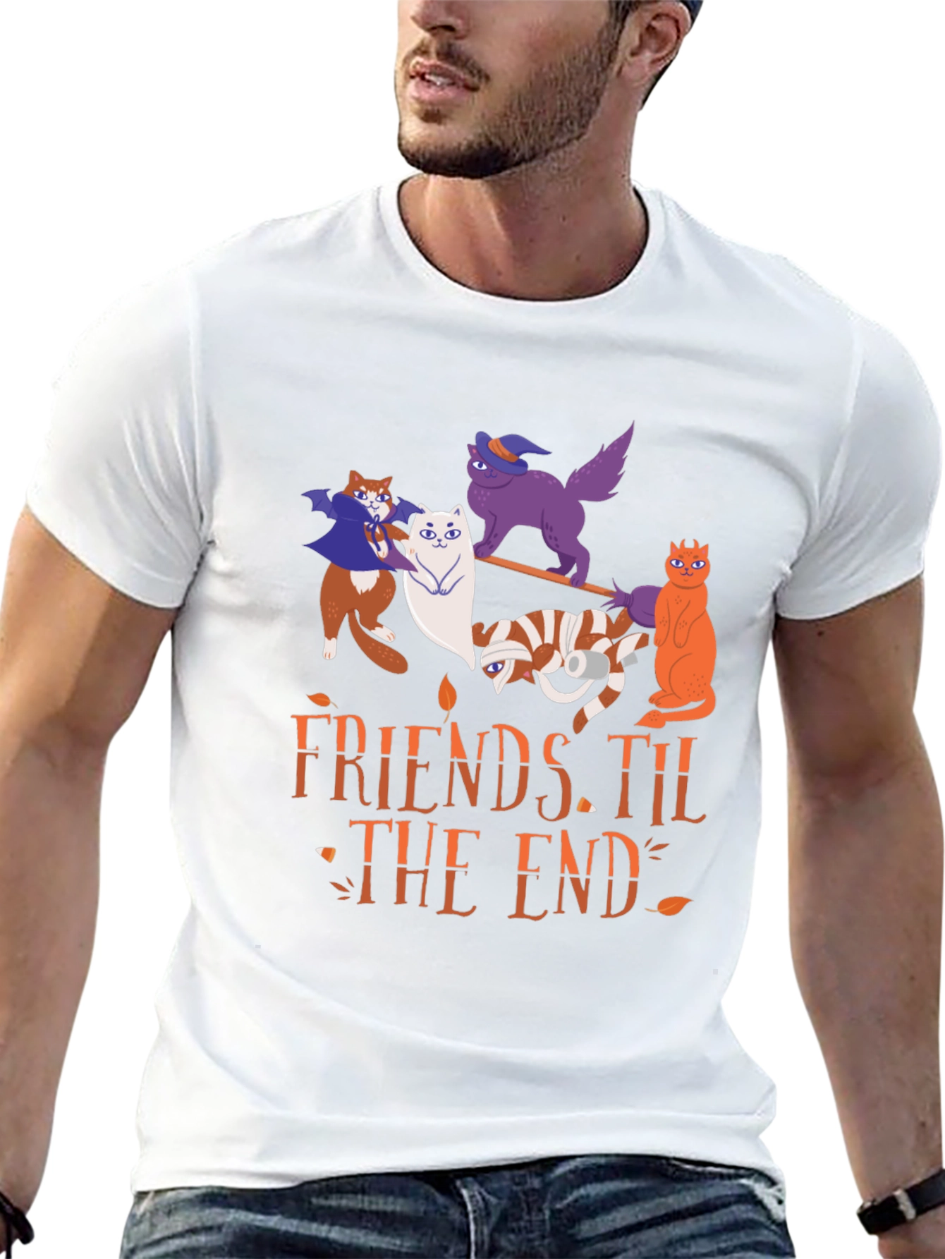 Halloween Cats Friends Til The End T-Shirt