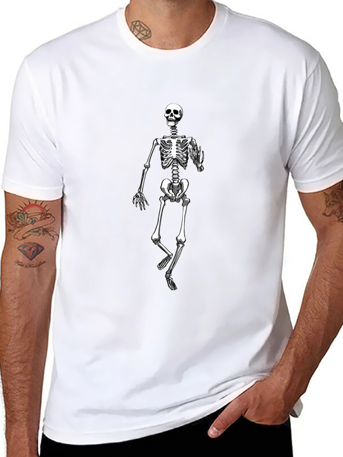 Skeleton Graphic Print Black T-Shirt