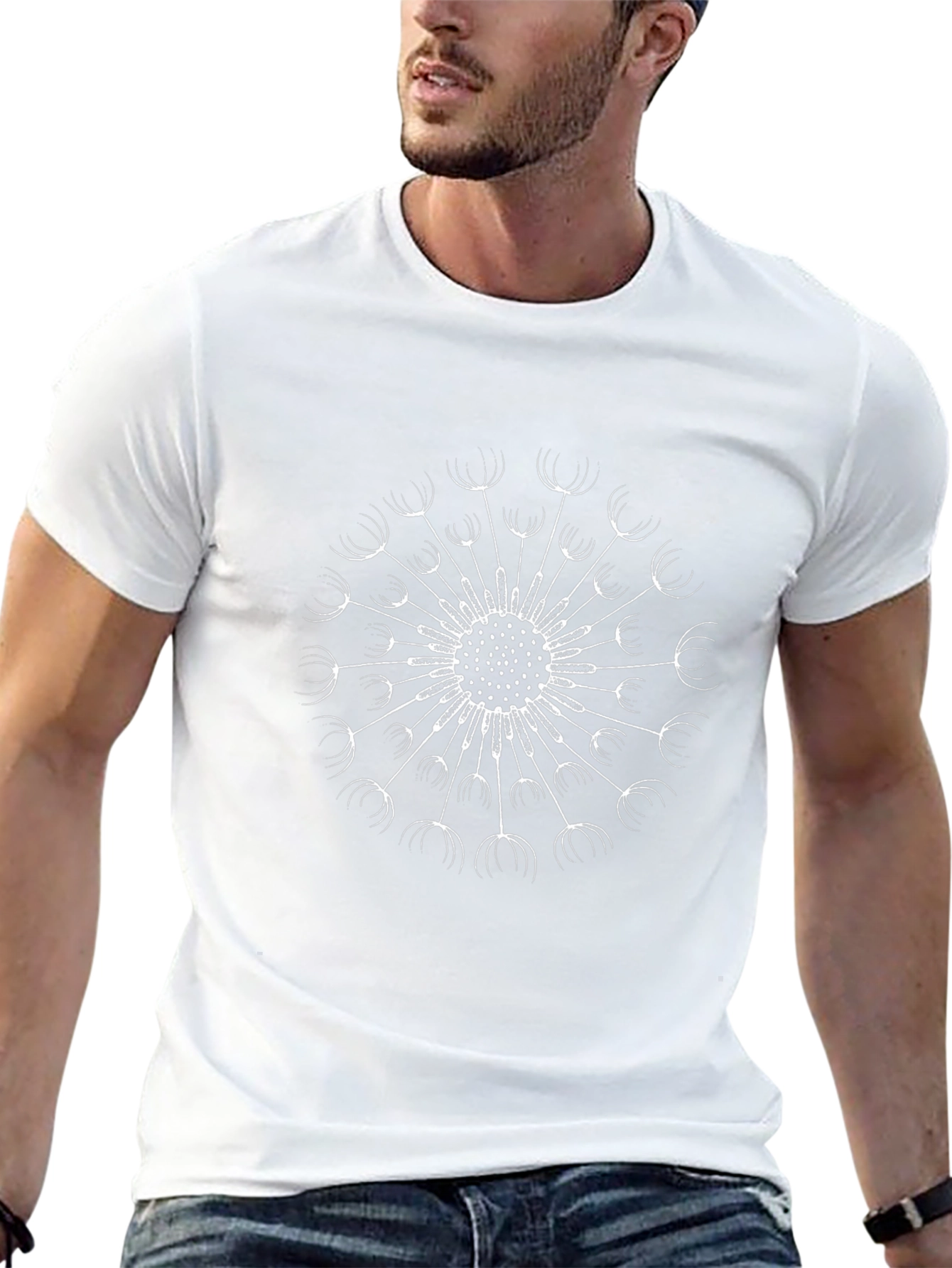 Dandelion Print Black T-Shirt
