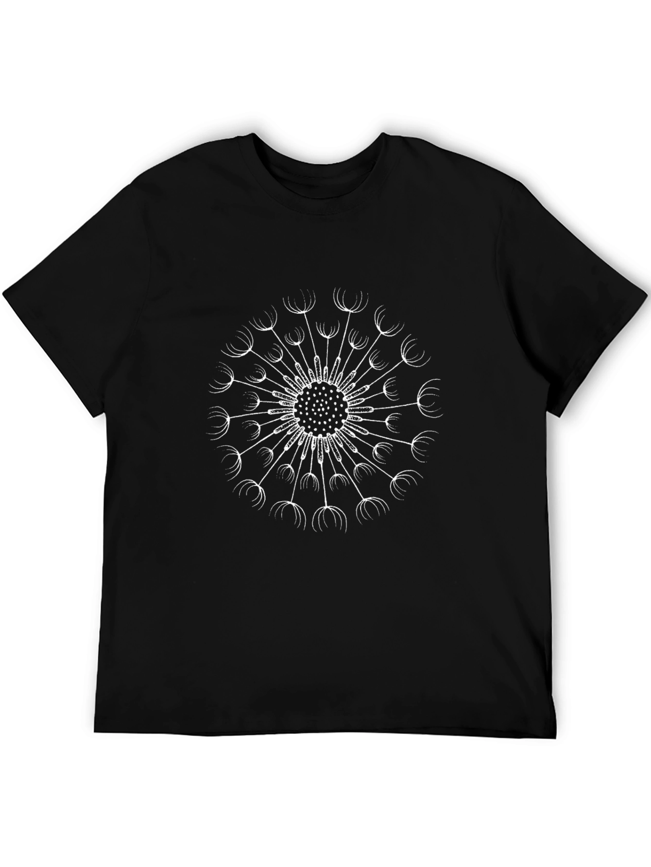 Dandelion Print Black T-Shirt