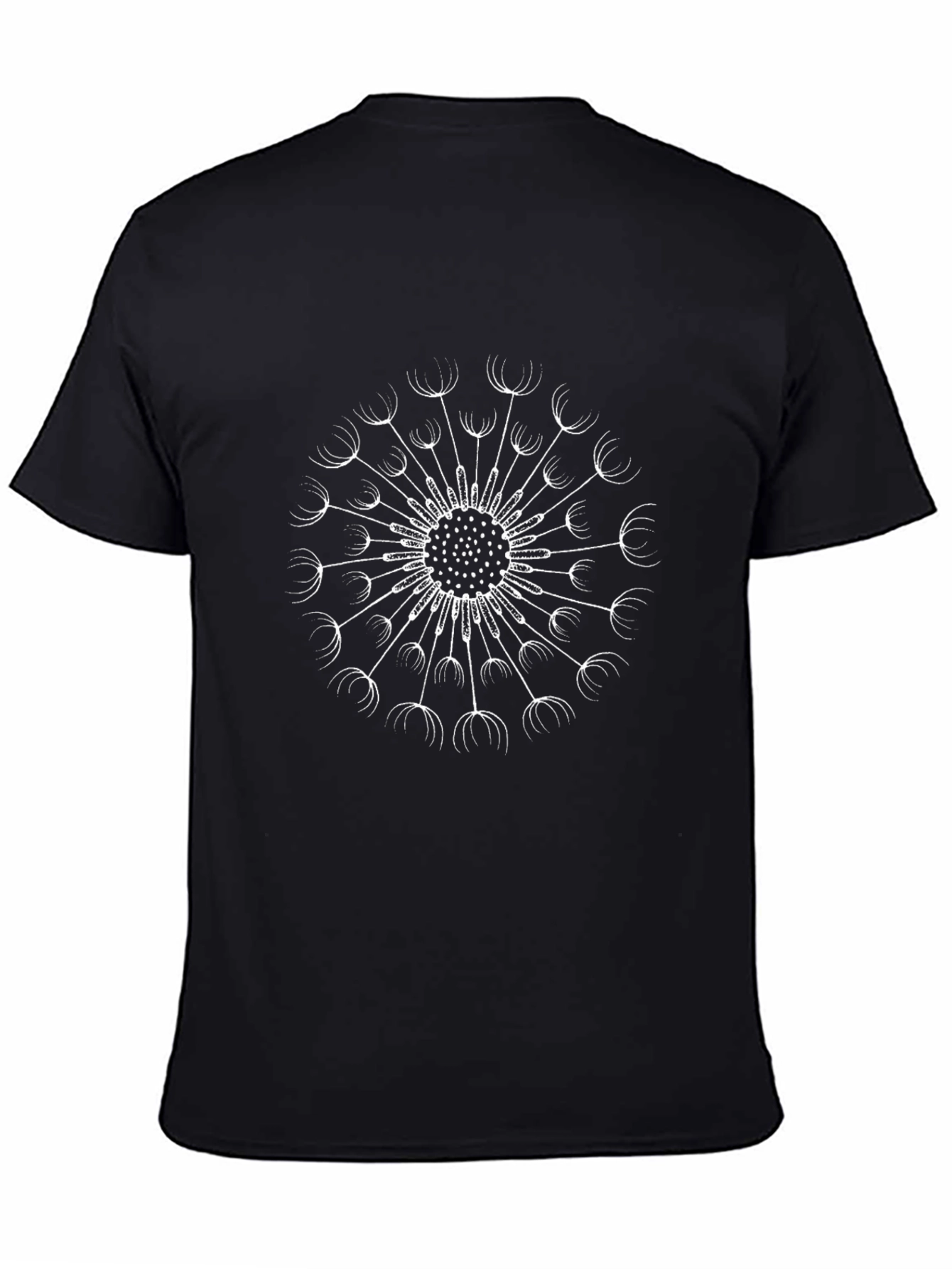 Dandelion Print Black T-Shirt