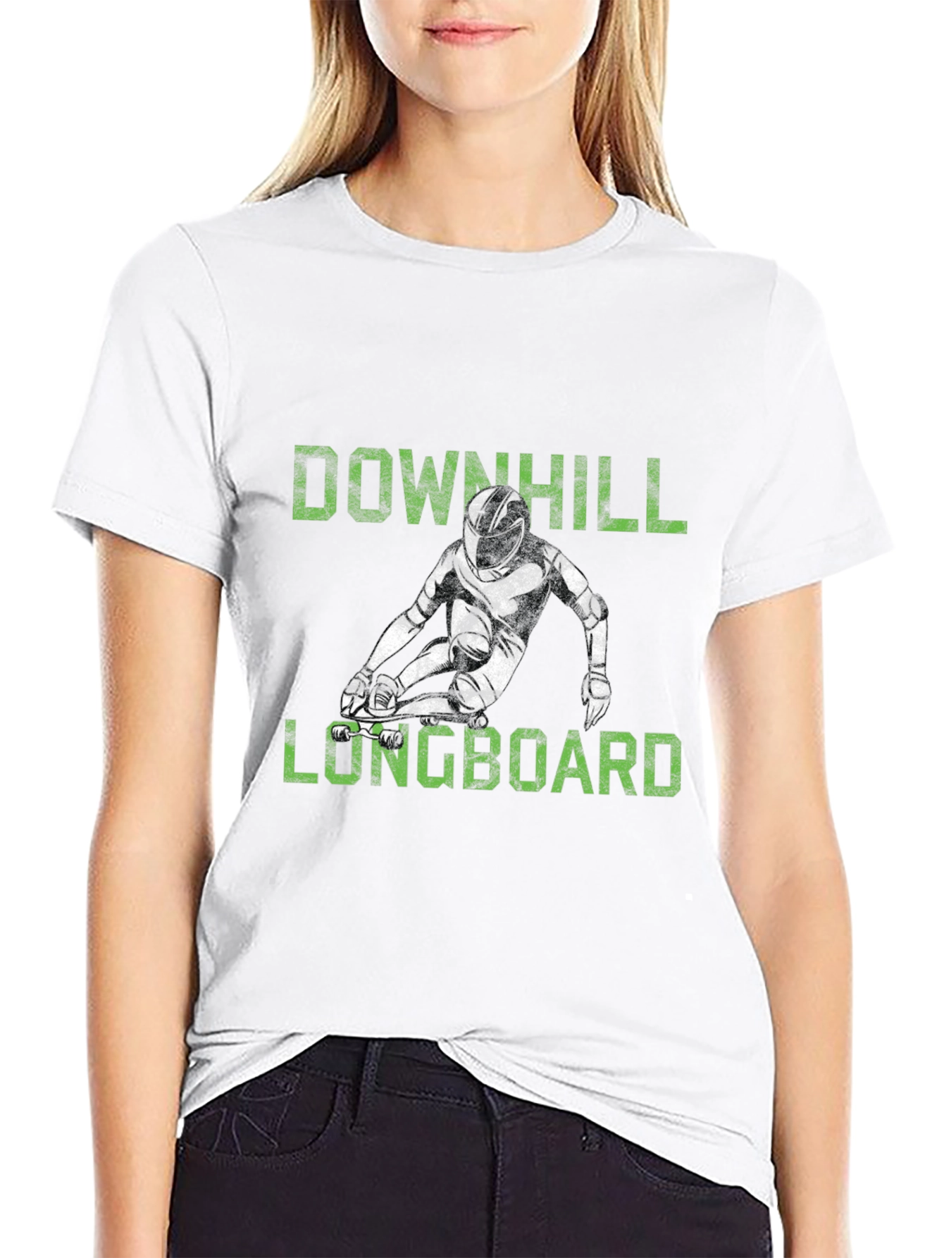 Downhill Longboard Graphic Tee - Black T-Shirt