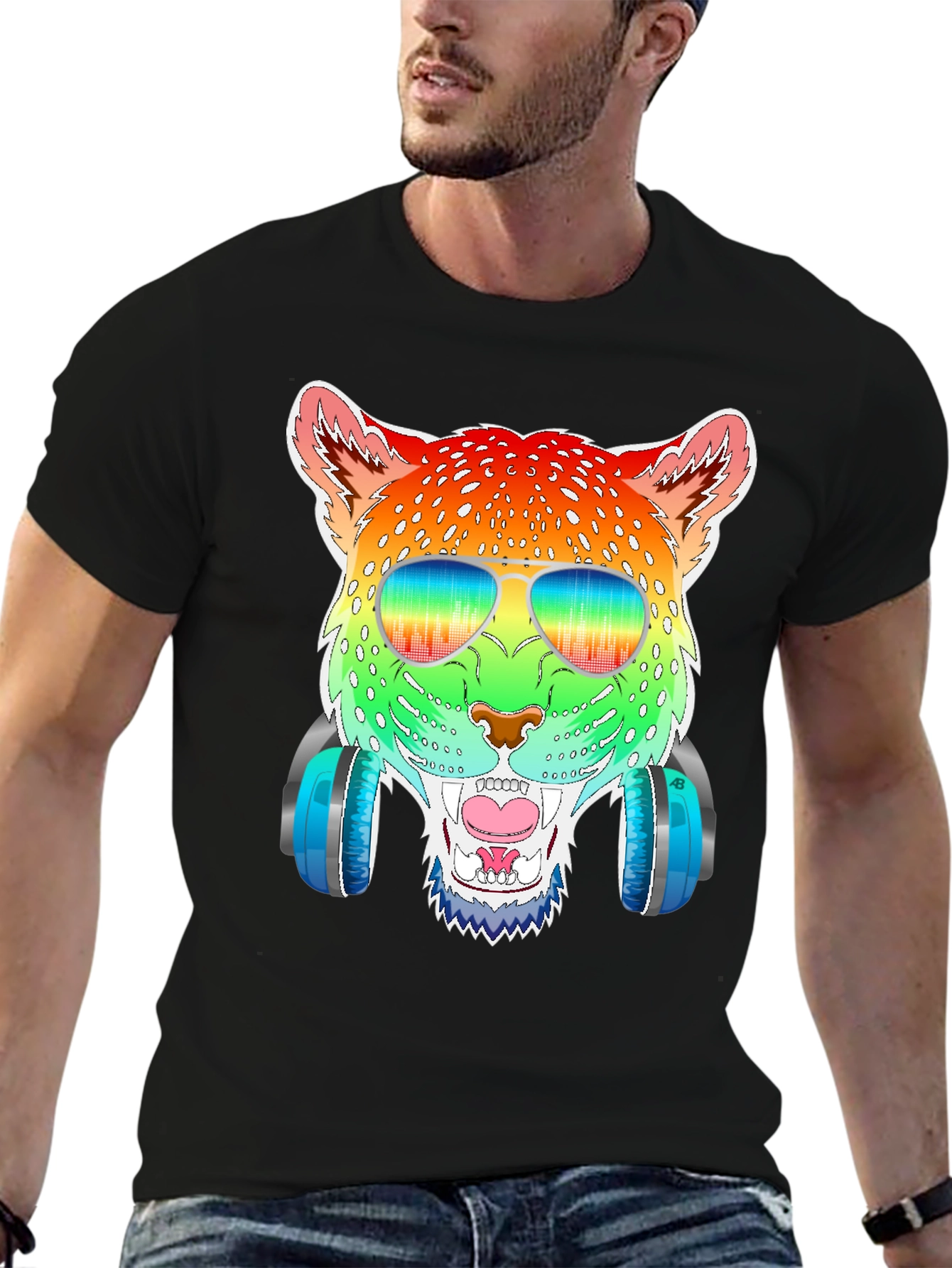 Rainbow Leopard Graphic Tee