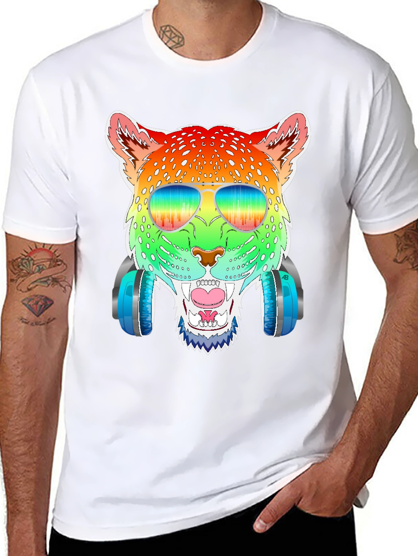 Rainbow Leopard Graphic Tee
