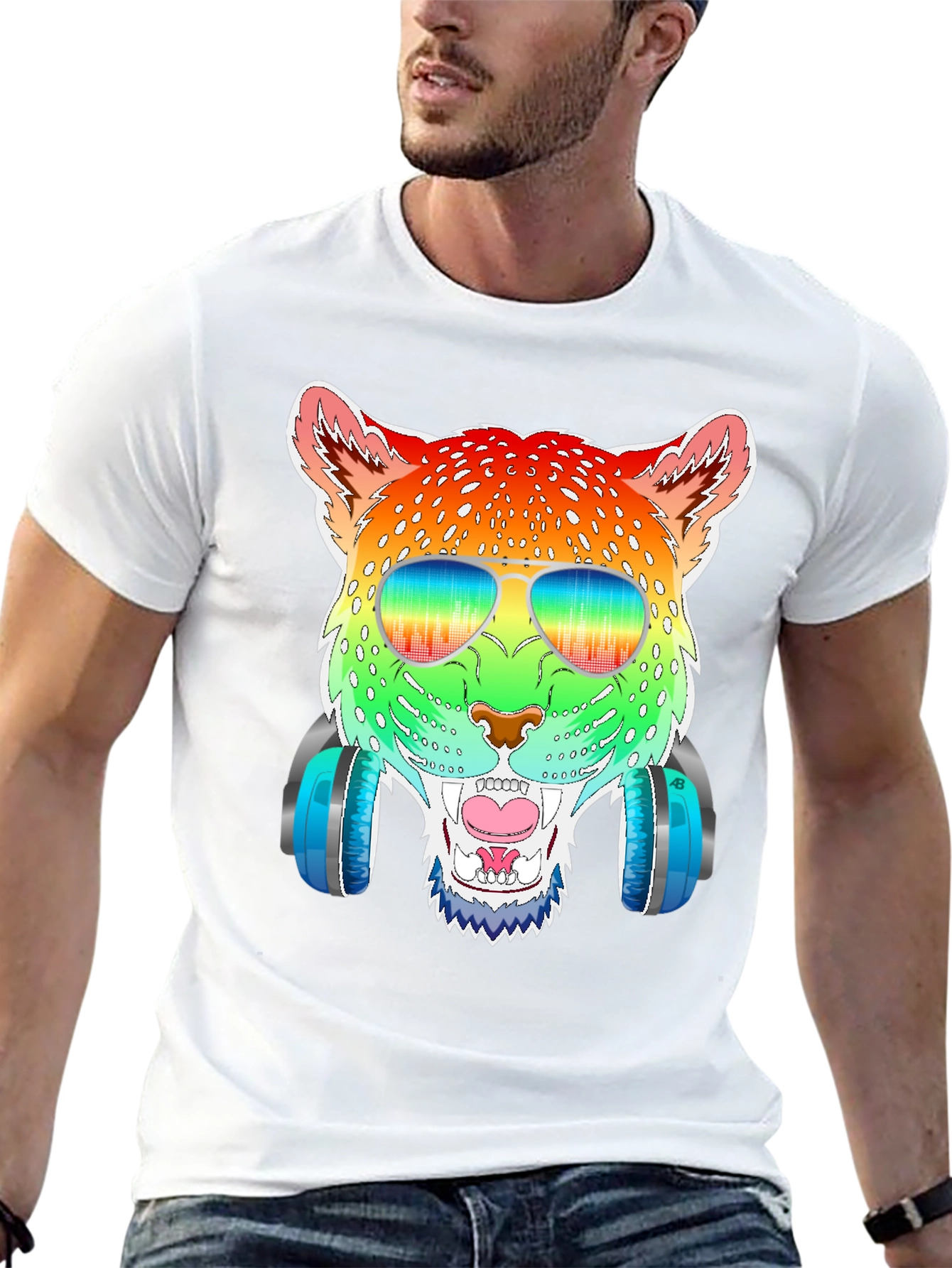 Rainbow Leopard Graphic Tee
