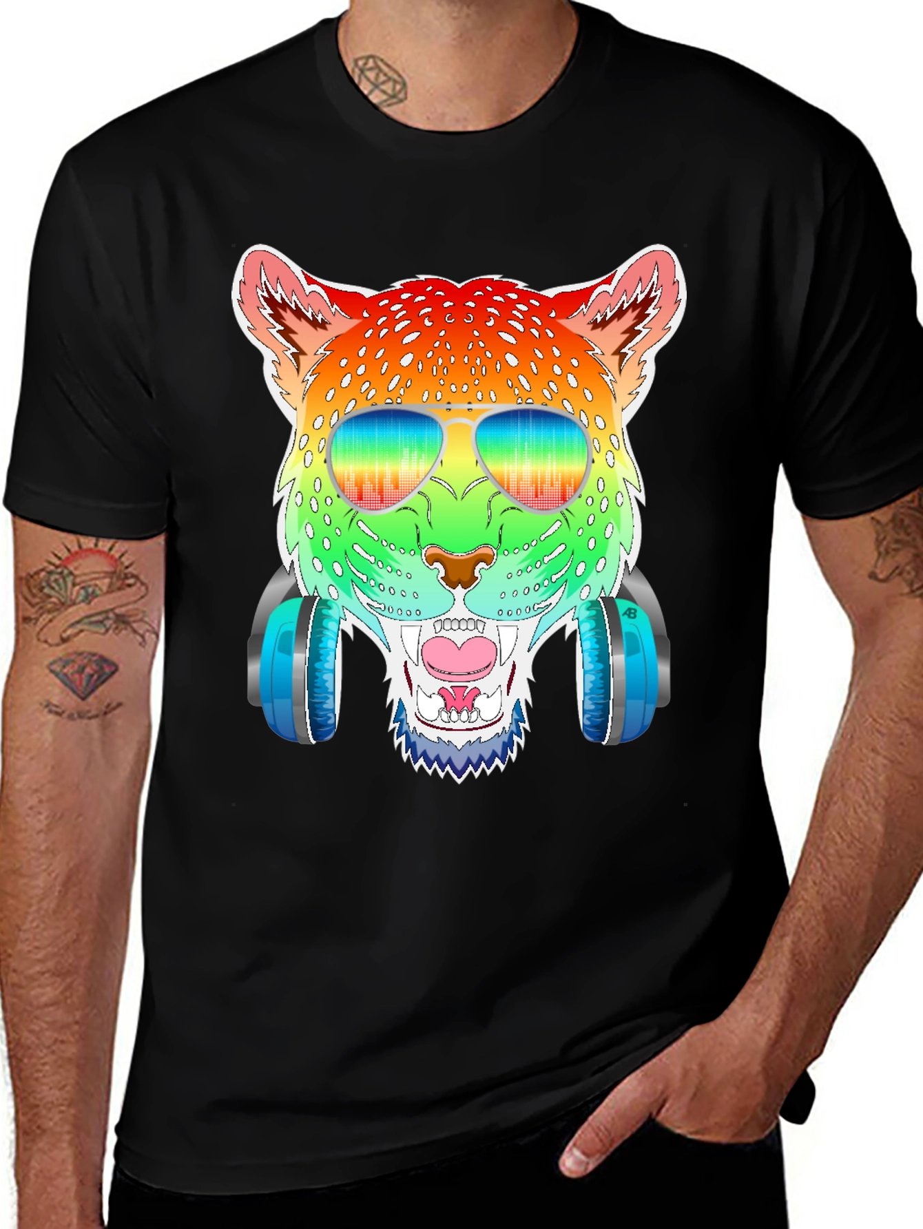 Rainbow Leopard Graphic Tee