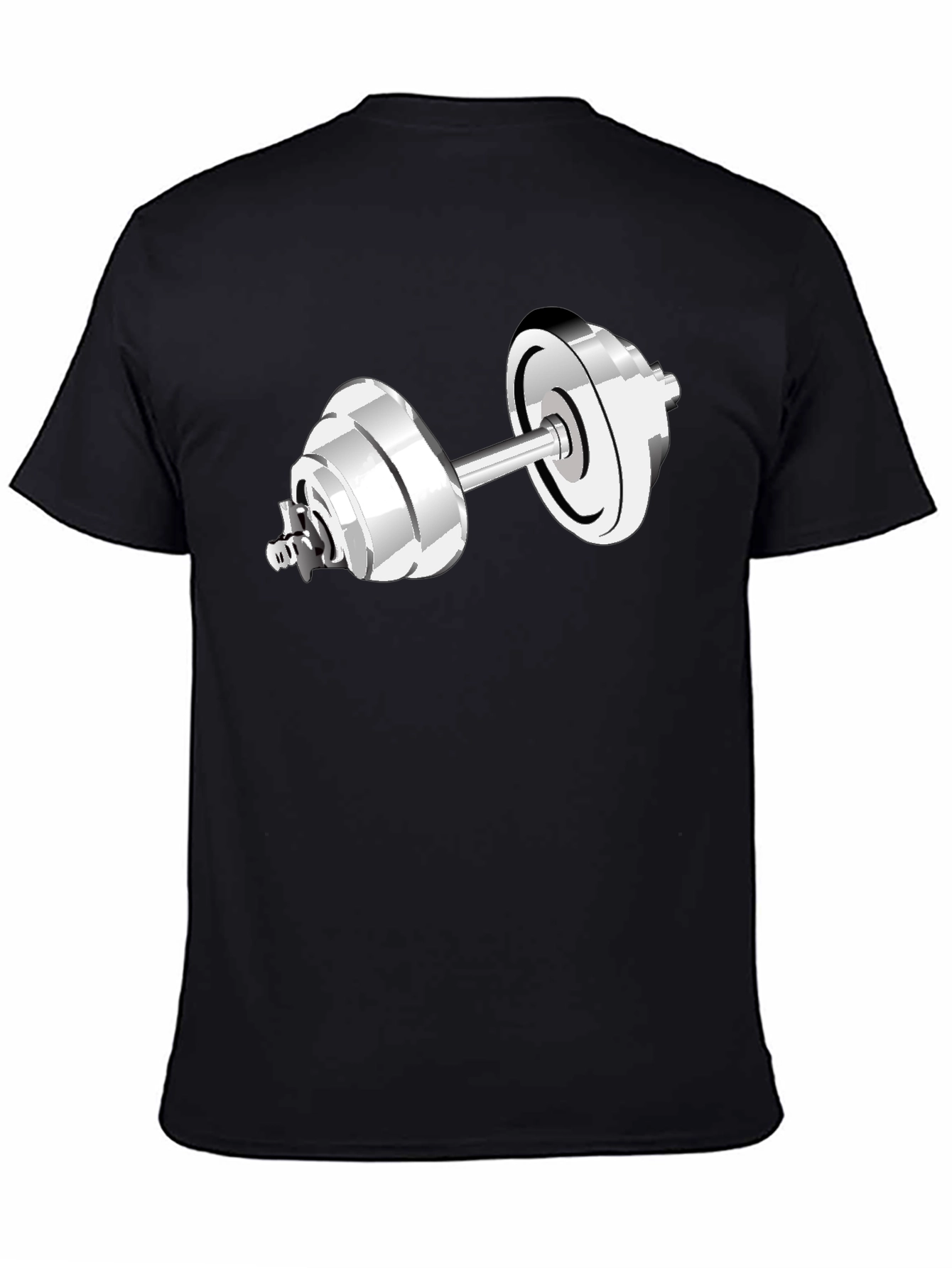 Weightlifting Dumbbell Graphic T-Shirt - Black