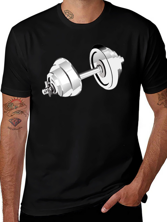 Weightlifting Dumbbell Graphic T-Shirt - Black