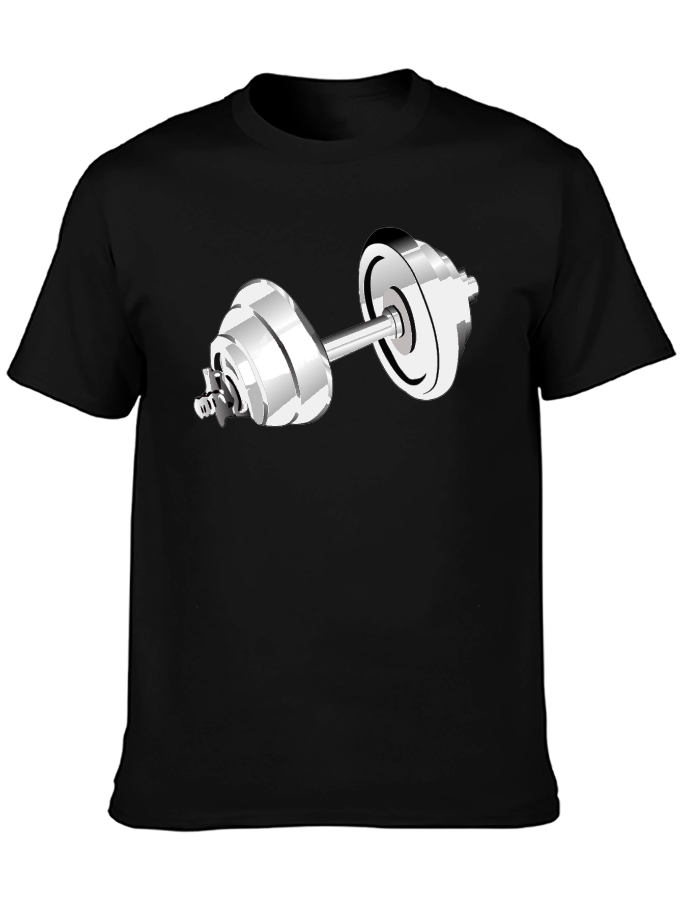 Weightlifting Dumbbell Graphic T-Shirt - Black