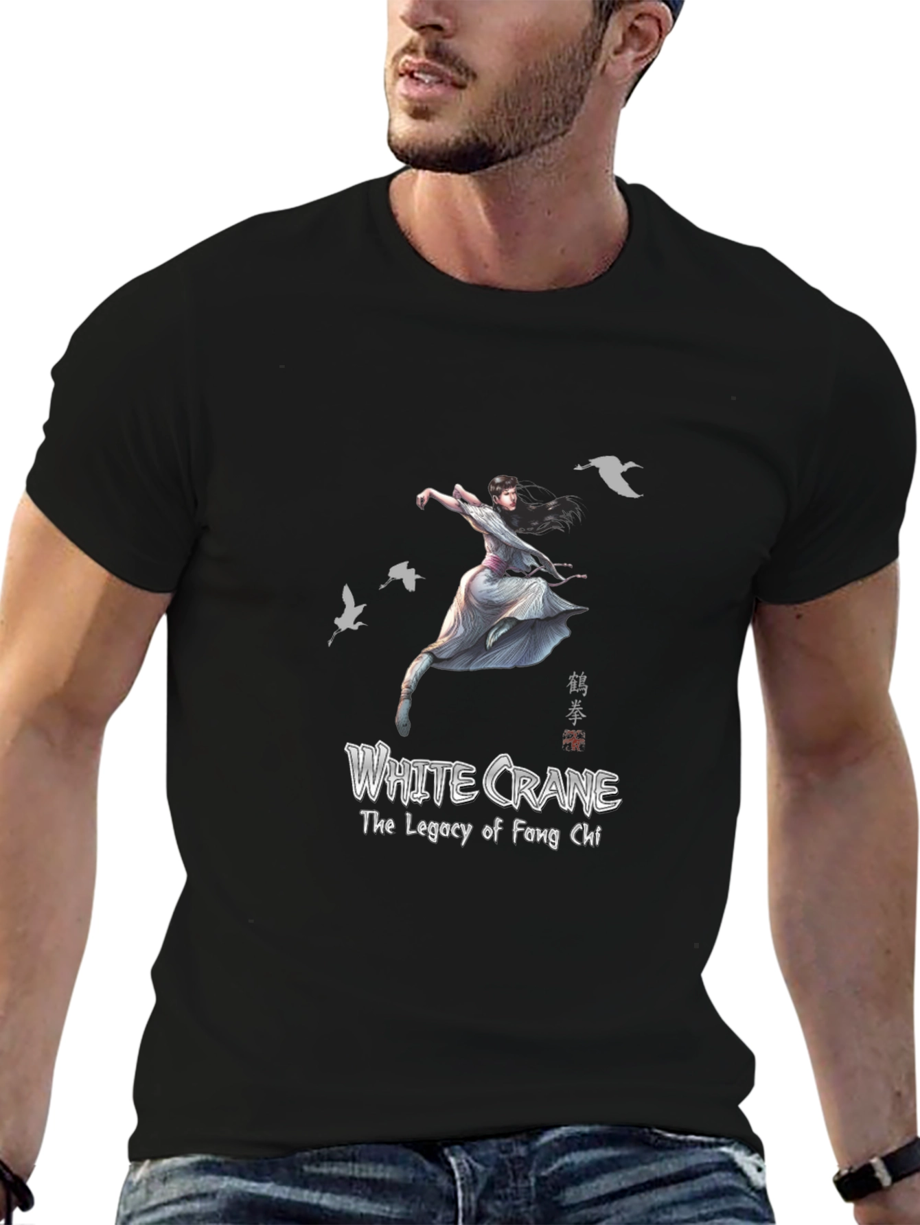 White Crane Kung Fu Graphic T-Shirt