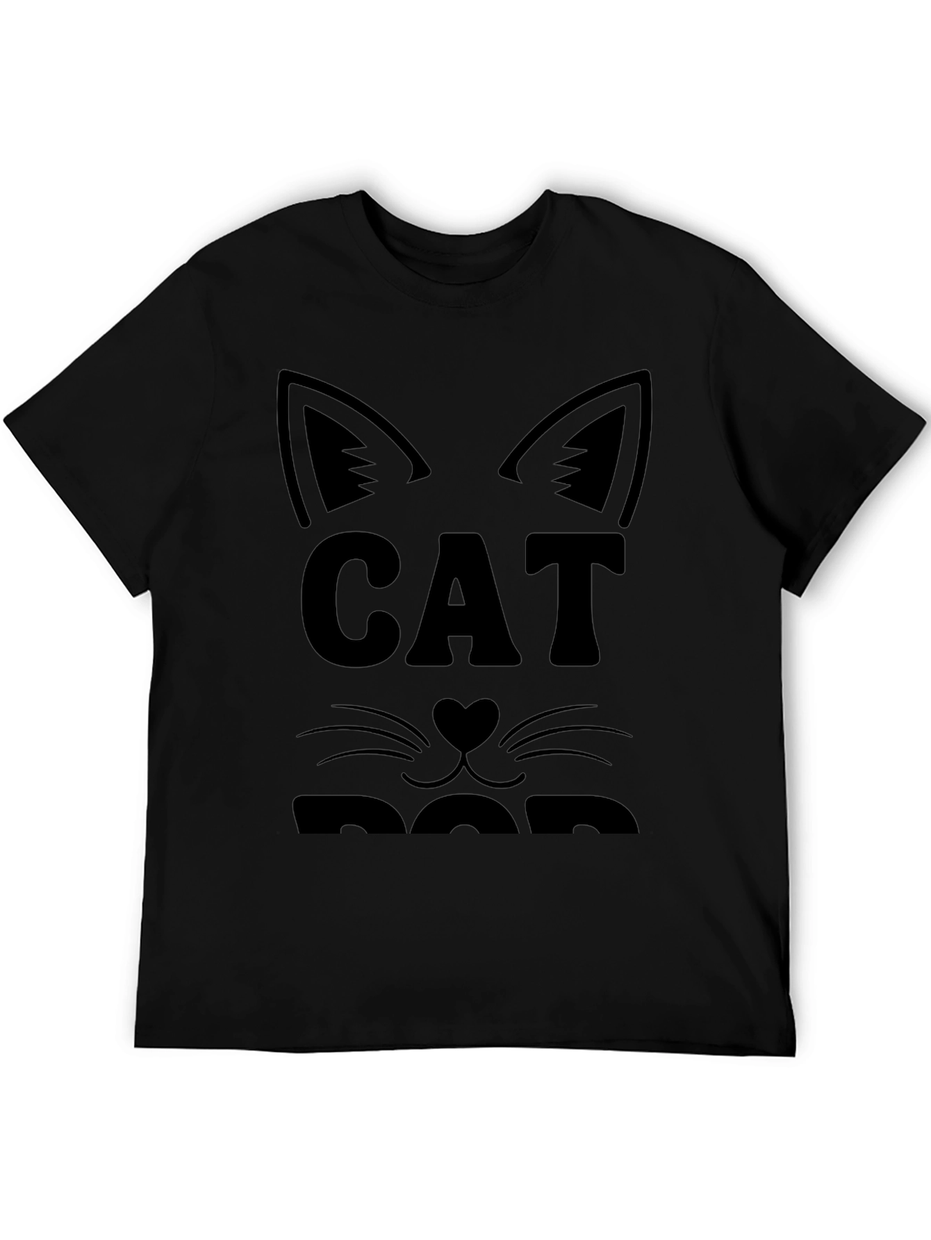 Cat Dad Graphic Tee - Black