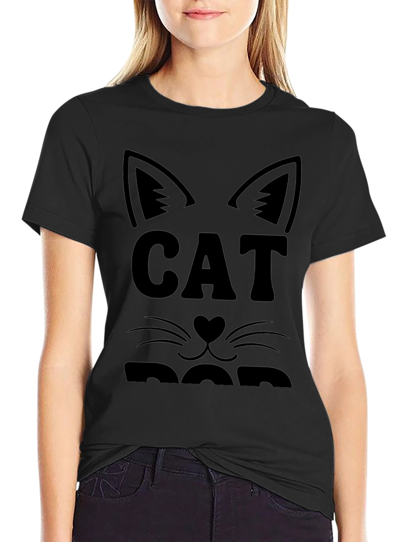 Cat Dad Graphic Tee - Black