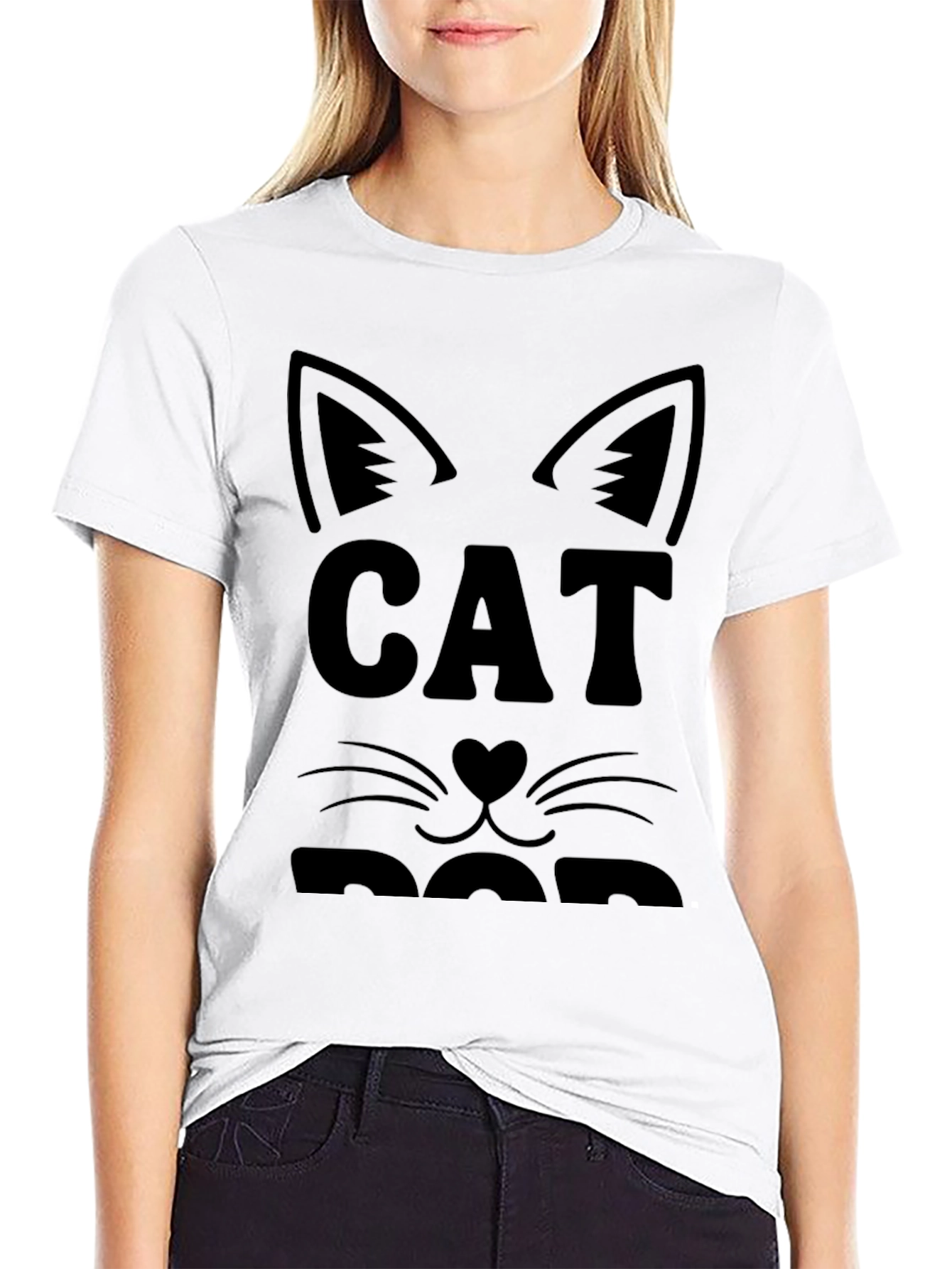 Cat Dad Graphic Tee - Black