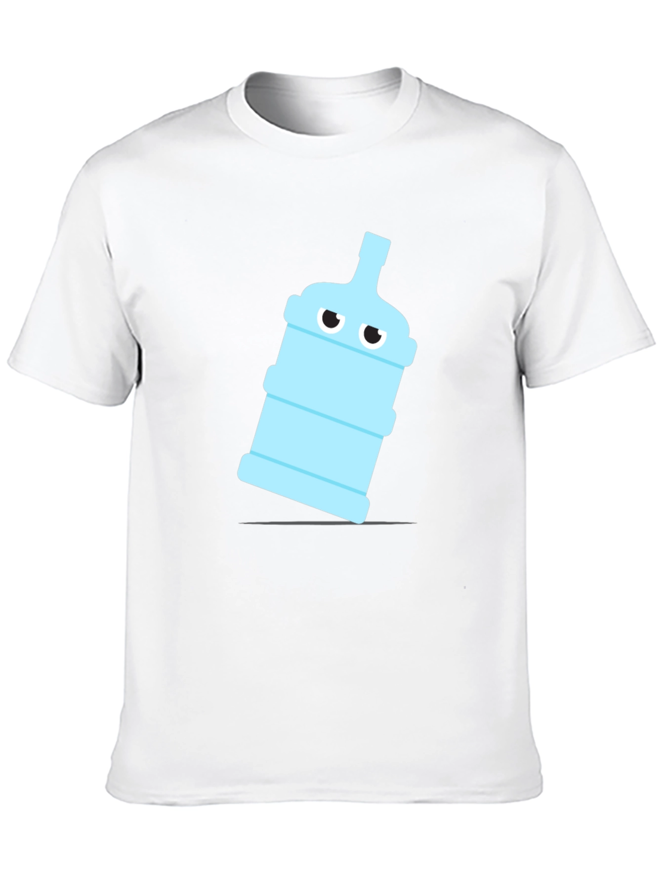 Funny Water Bottle Graphic Tee - Black Cotton T-Shirt