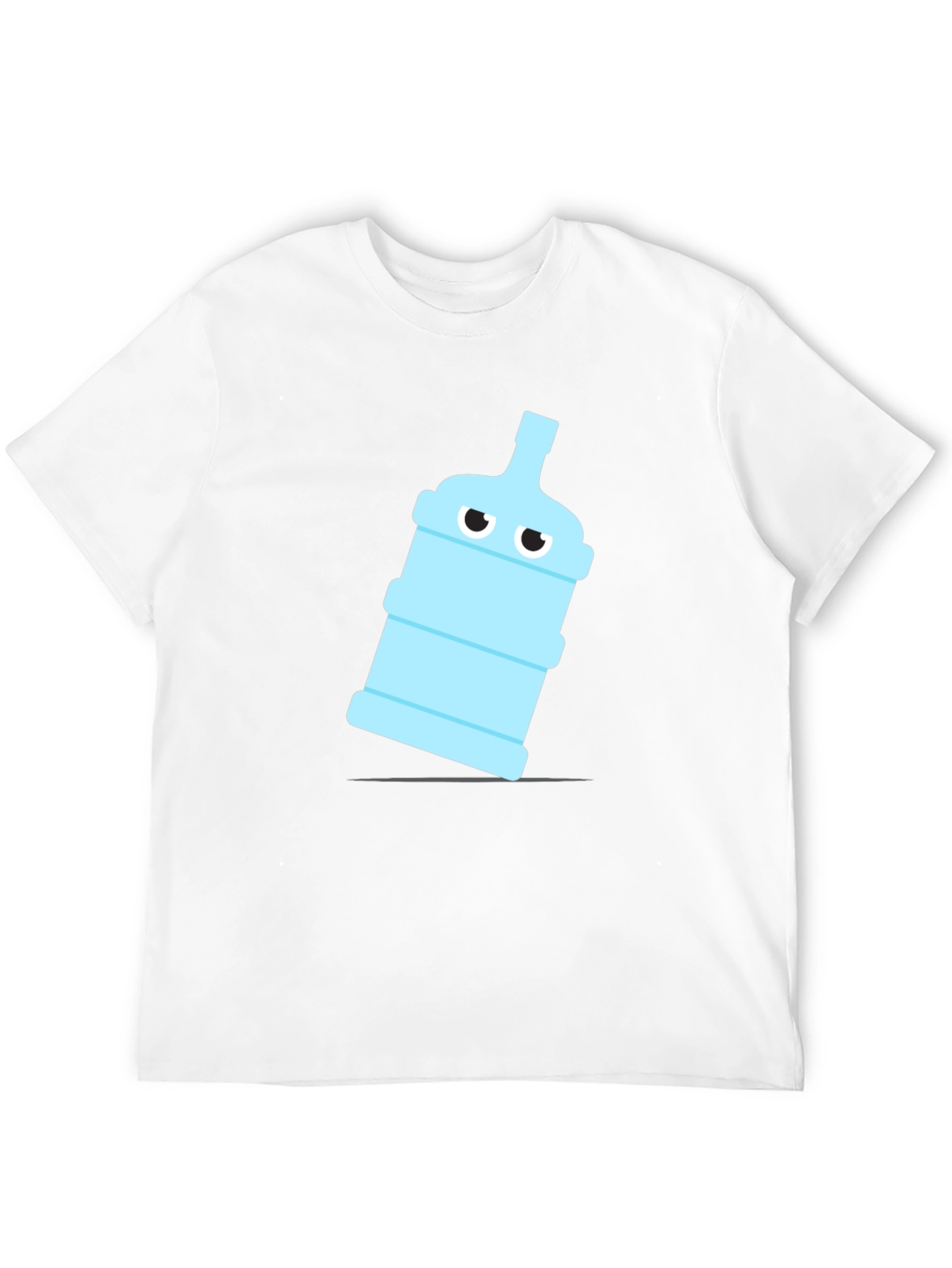 Funny Water Bottle Graphic Tee - Black Cotton T-Shirt